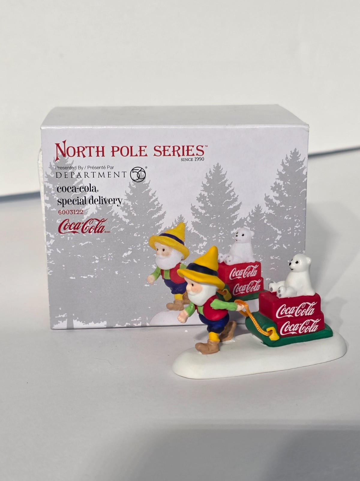Department 56 Coca-Cola Sled Elf Polar Bear Special Delivery 6003122 Christmas