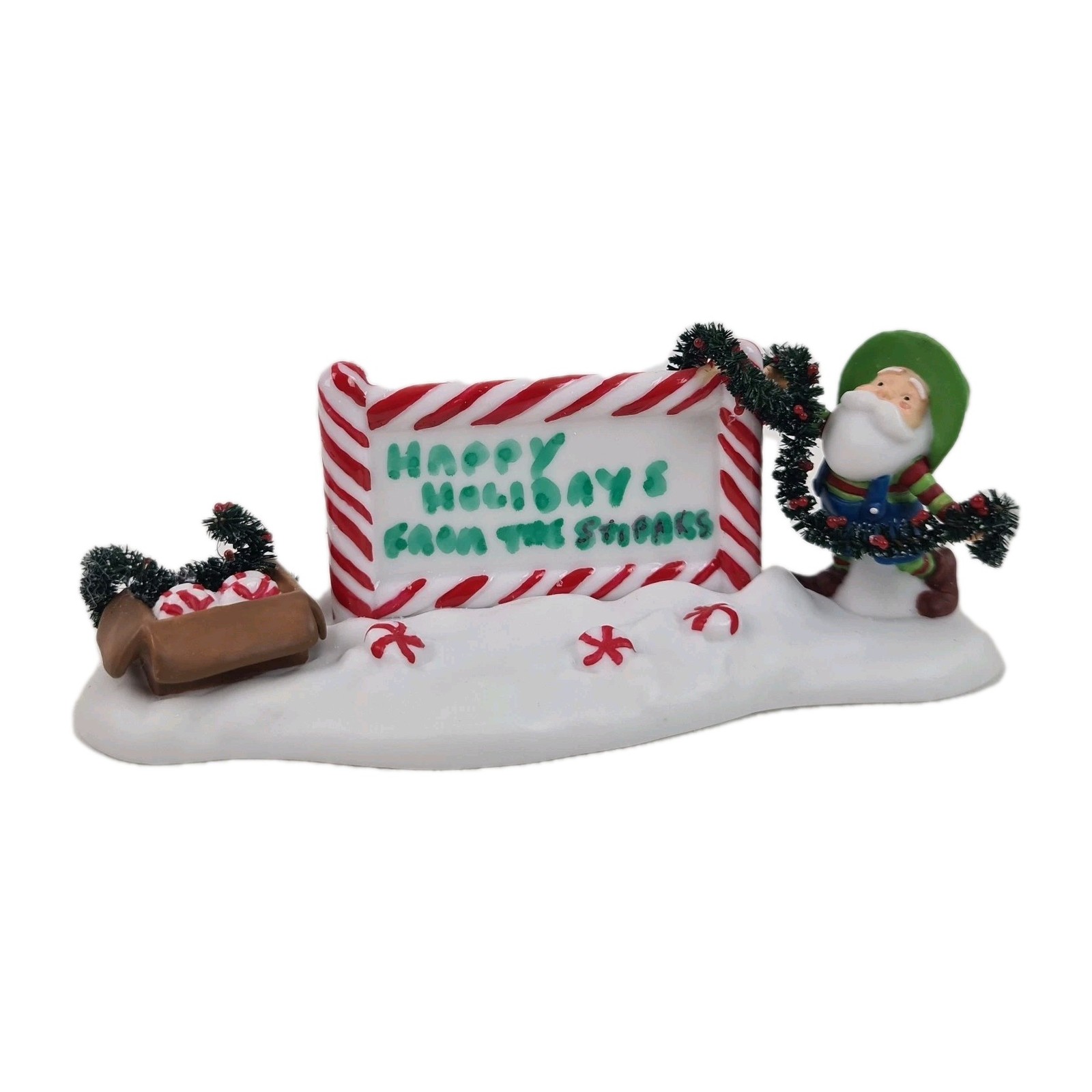 🚨 Department 56 “Peppermint Sign” 53114 Elf Christmas Village Accesories