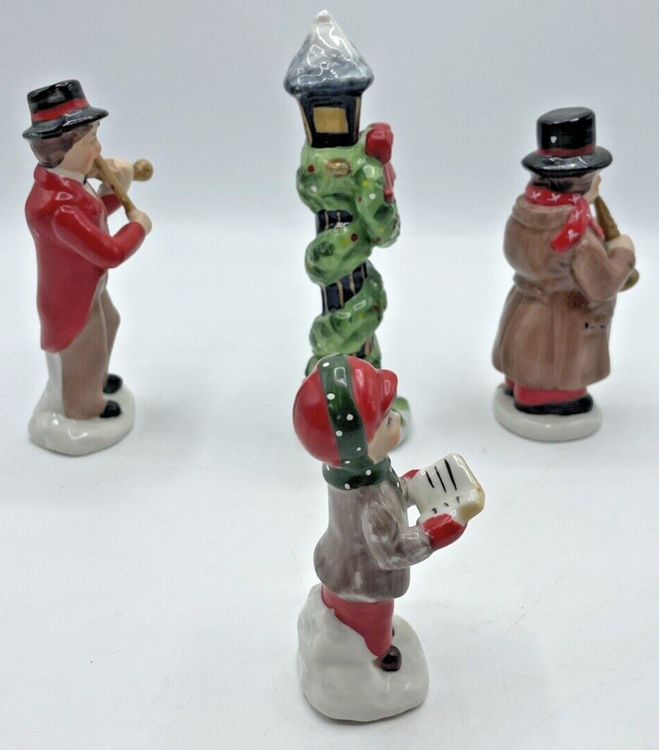 Vintage CERAMIC Musicians Scene Lamp Violinist Singer Christmas Village 3.5-6″