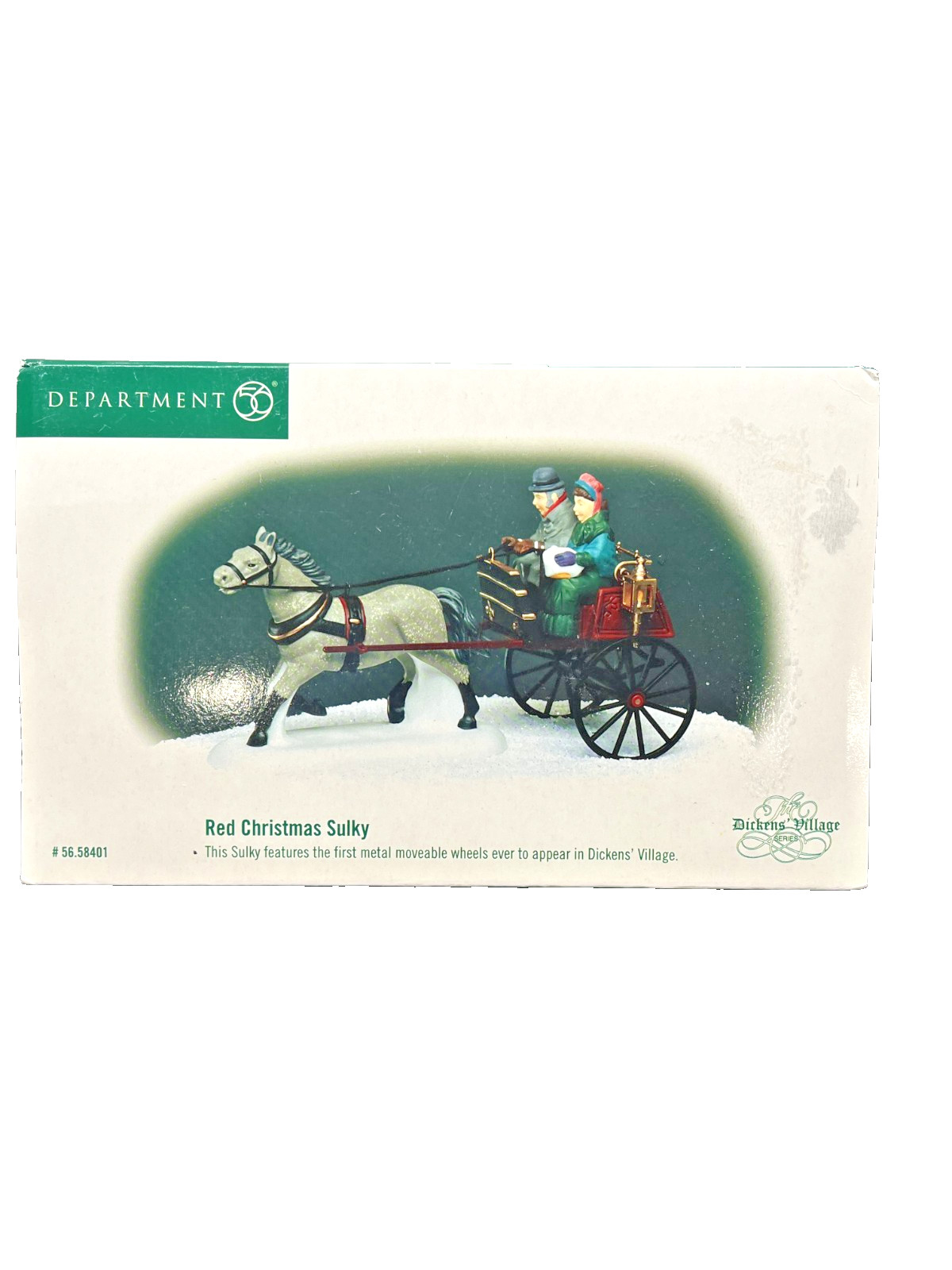 Dept 56 Dickens Village Red Christmas Sulky 58401 Box