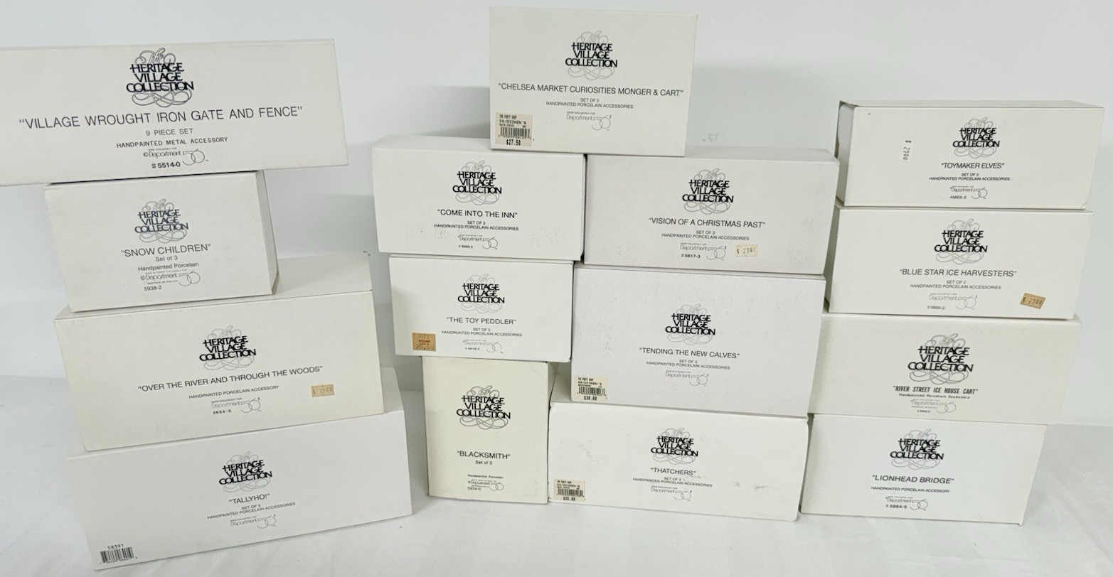 Dept 56 Heritage Village Collection Accessories Figures Lot Of 15 Excellent, New