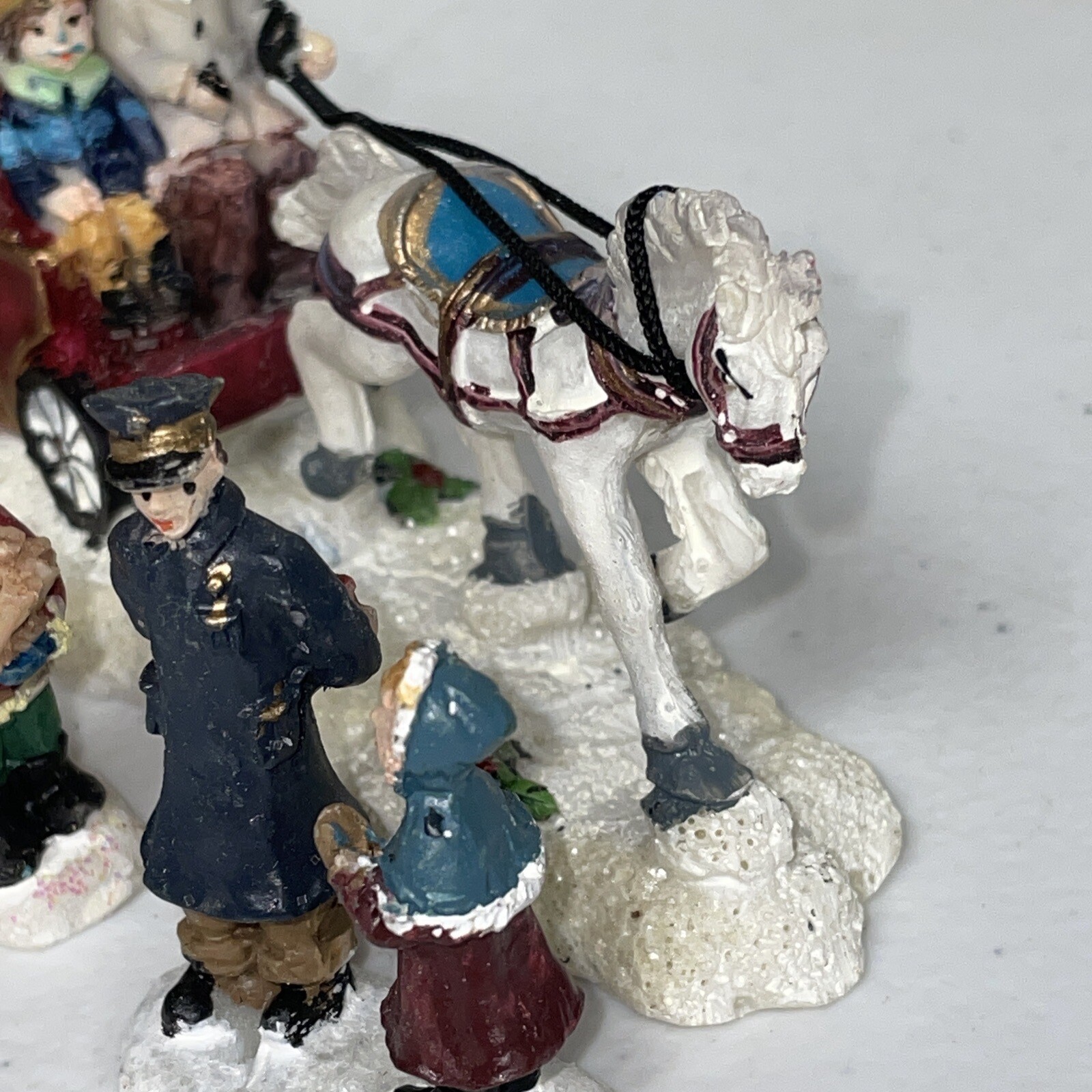 Vintage Christmas Village Figurine Lot Small Resin Village Holiday Figure Lot