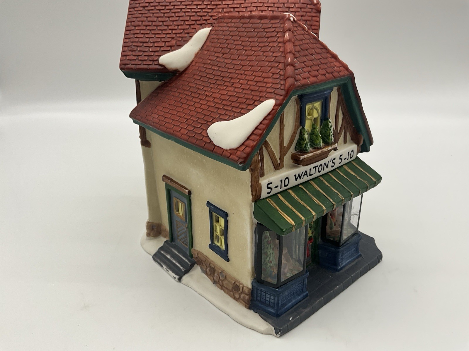 Holiday Time Walton’s 5 & 10 Lighted Christmas Village Building Vtg 1990s