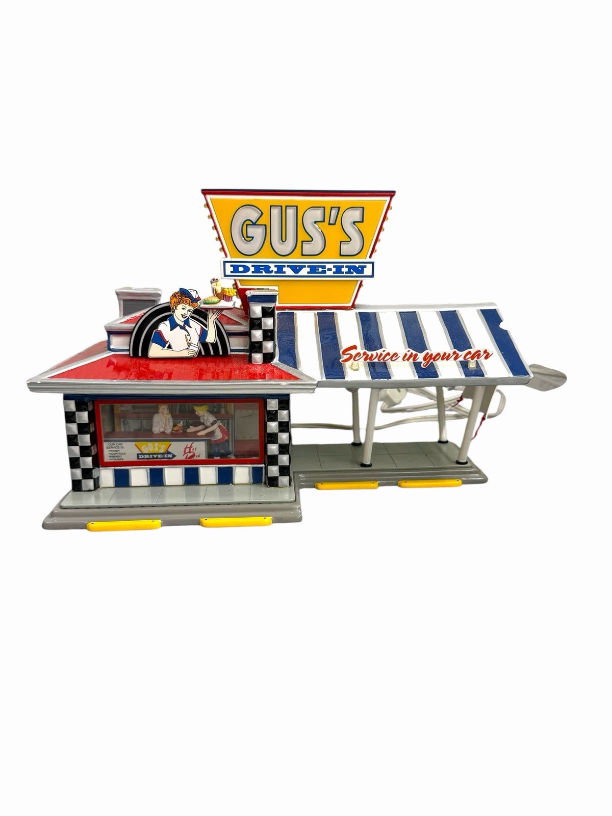 Department 56 Original Snow Village Gus’s Drive In Lighted Building 55067 Rare