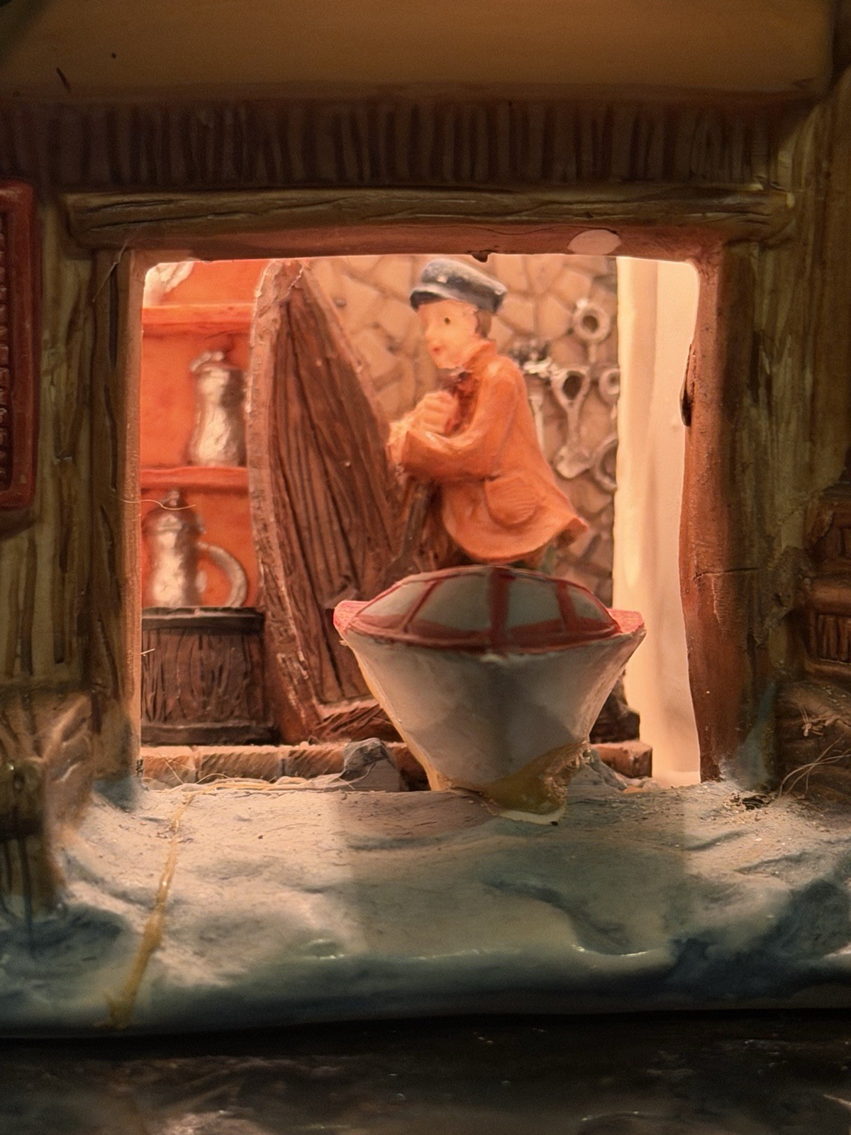 VTG Christmas Village ’04 Jonah’s Boat Recovery Collectible Coastal Lake