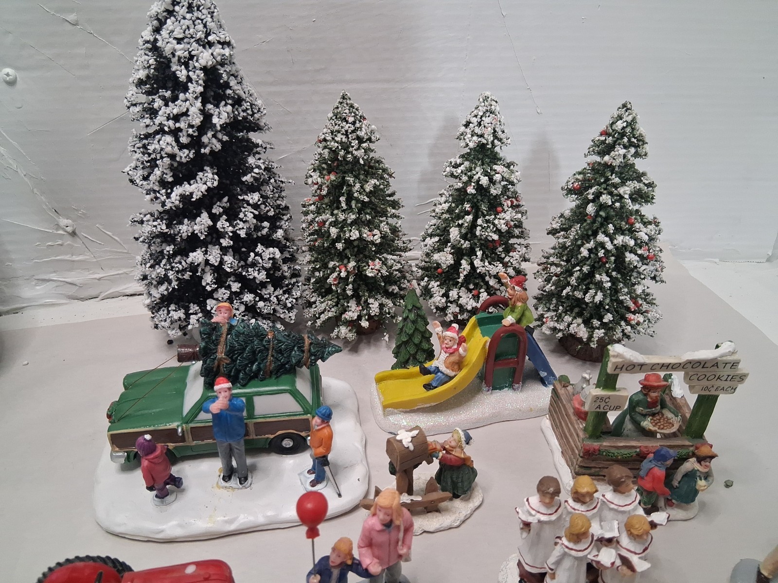 Lot Of 45 LEMAX,DEPT 56,ENCHANTED Christmas Figurines/Trees SEE DESCRIPTION