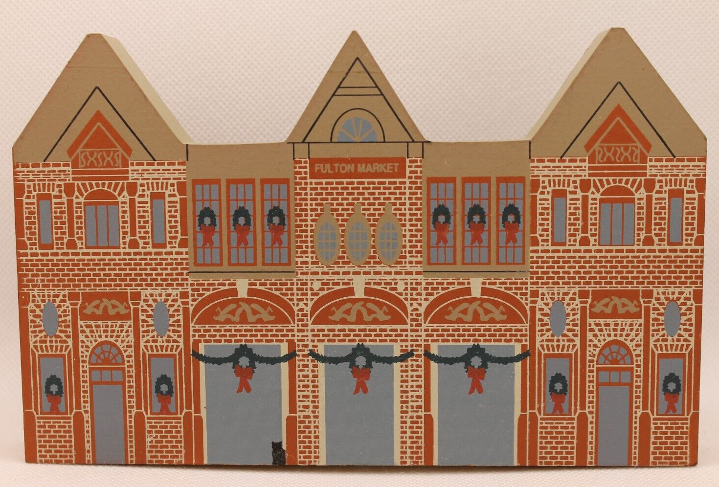 Vtg Cat’s Meow Fulton Market New York Christmas Series 1995 Signed Faline ’95
