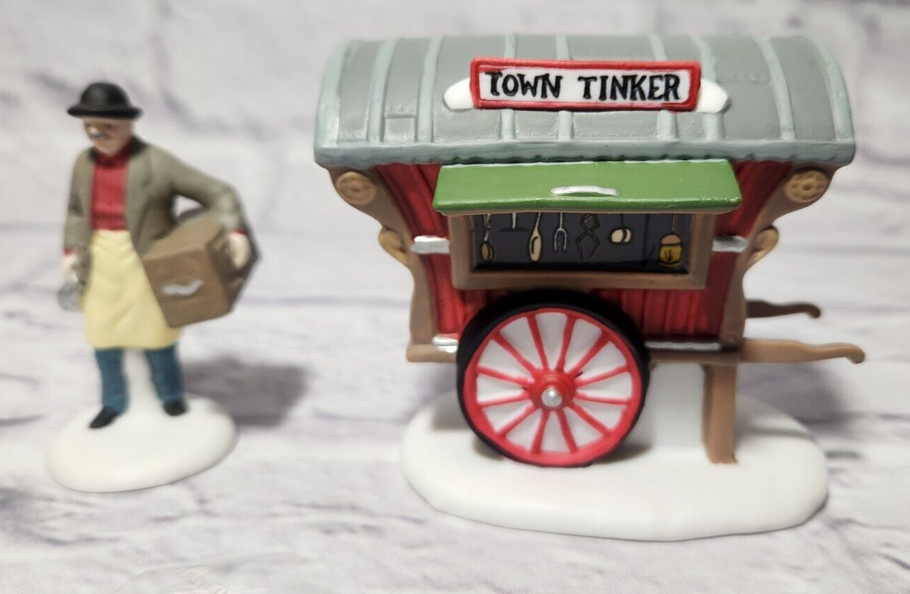 Dept 56 Heritage Village Collection Town Tinker Set of 2 5646-4 Christmas Wagon