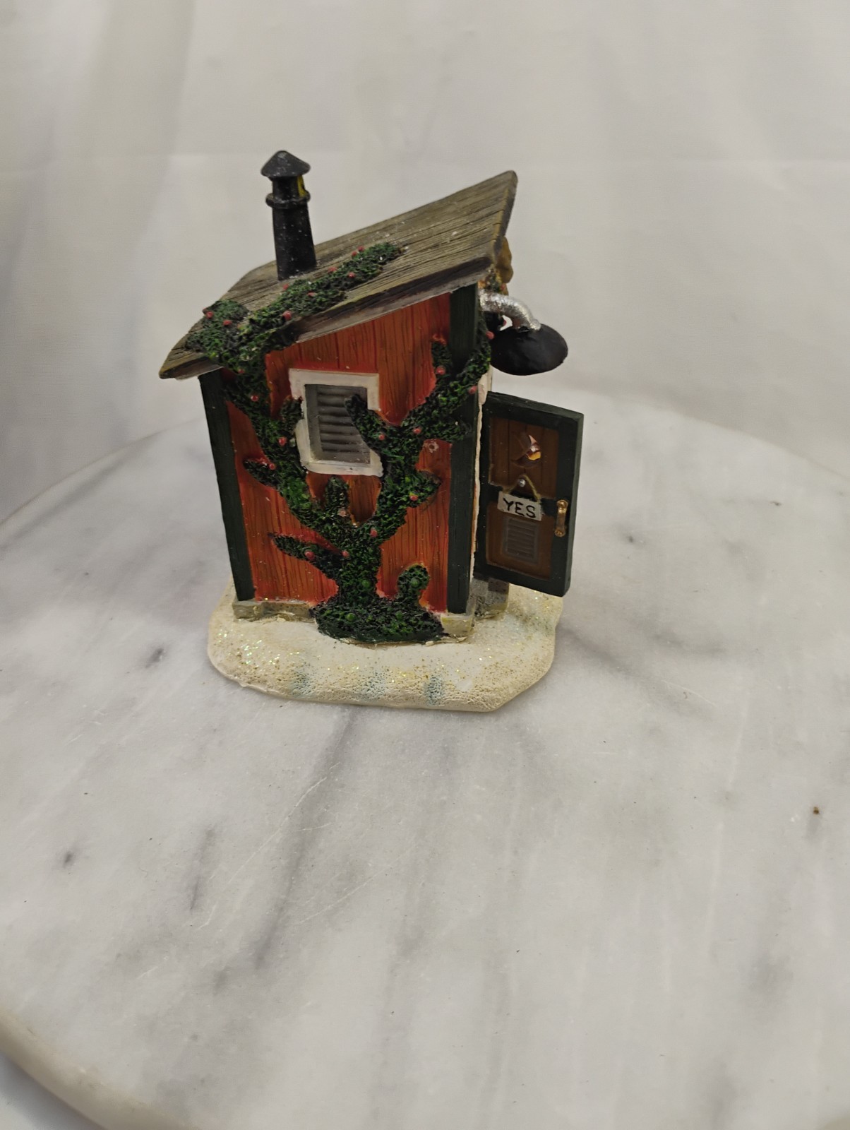 Vintage Unmarked Winter Outhouse