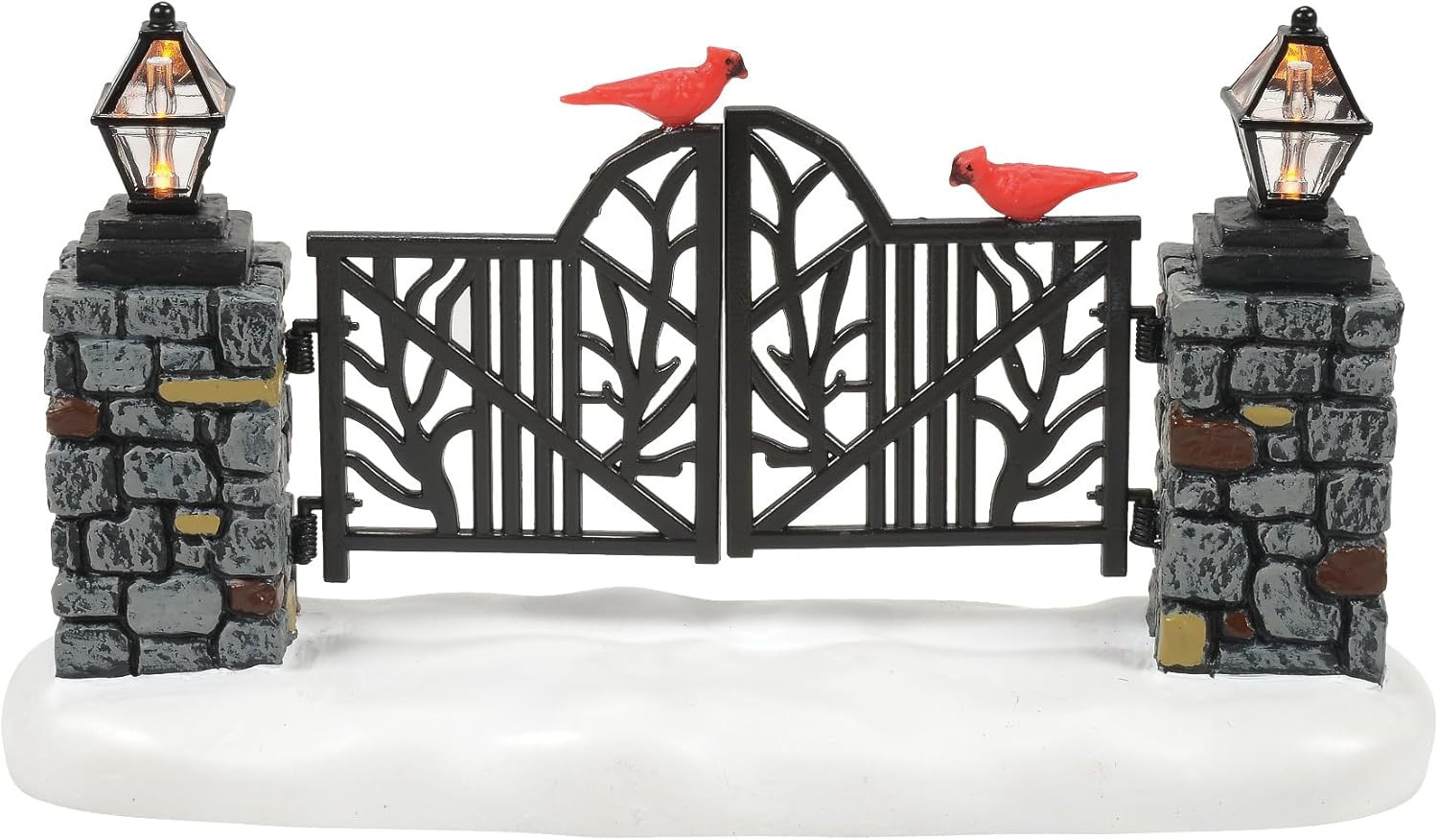 Village Collection Accessories Cardinal Christmas Gate Lit Figurine, 3.3 Inch, M