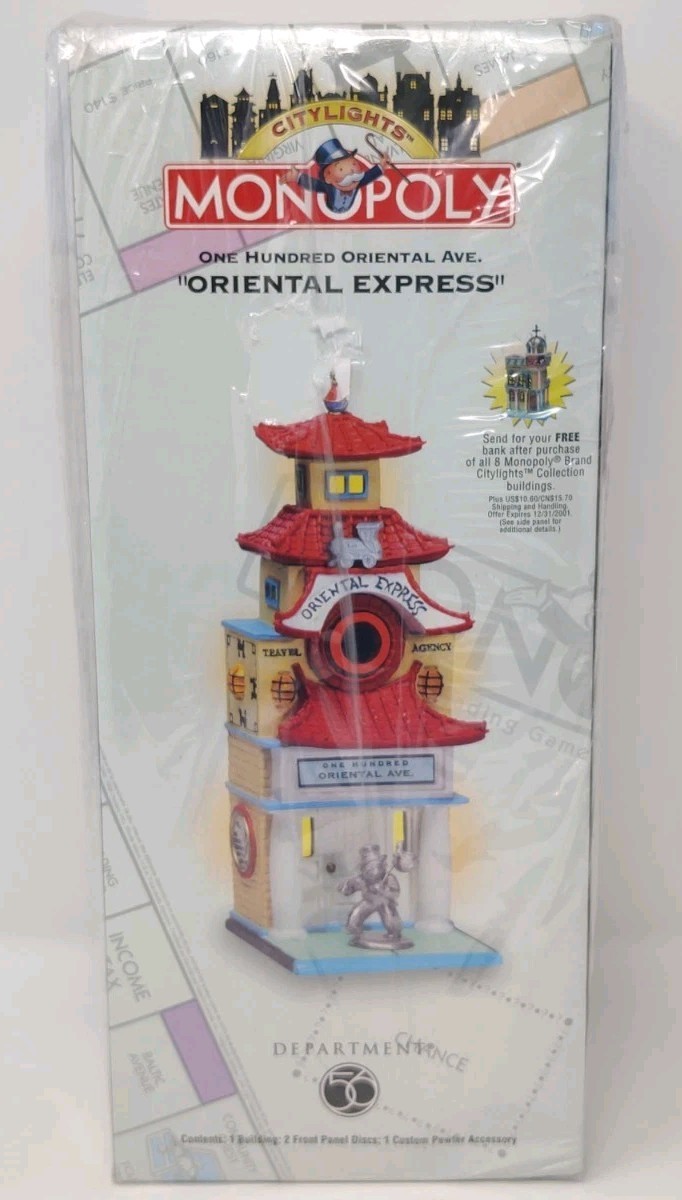 Dept 56 Monopoly CityLights Oriental Express 100 Oriental Express Ave New Sealed