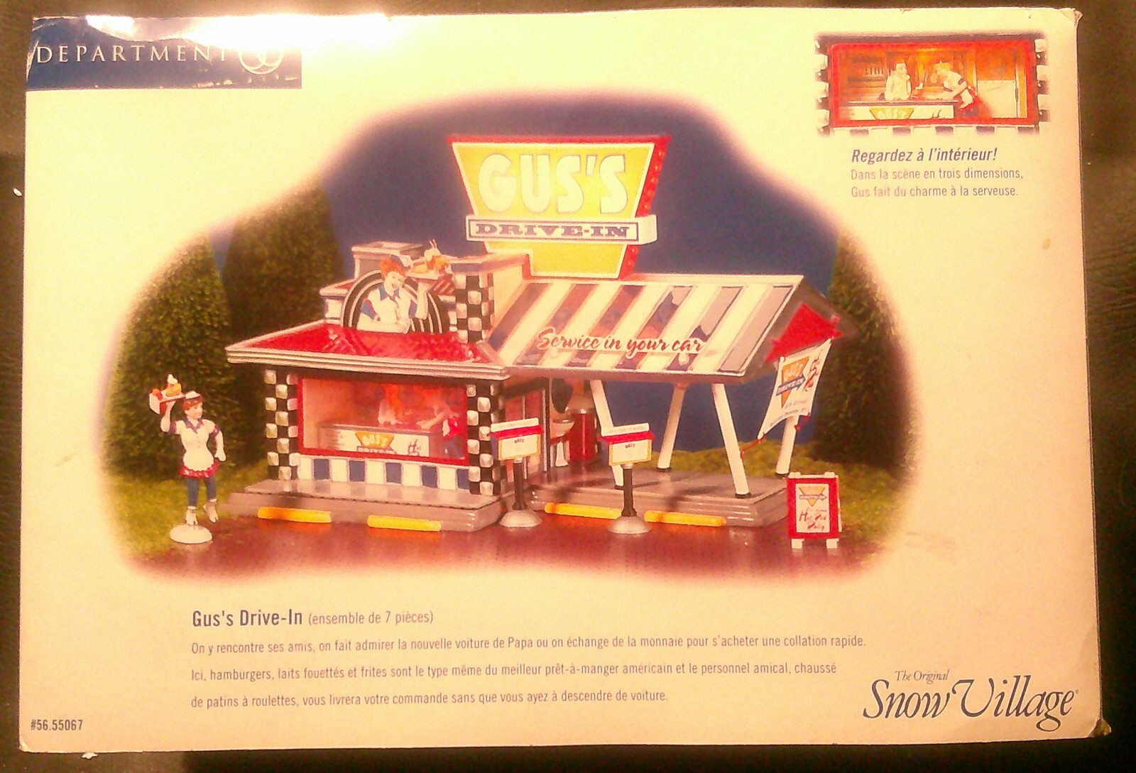 Dept 56 Snow Village Gus’s Drive-In with Cord