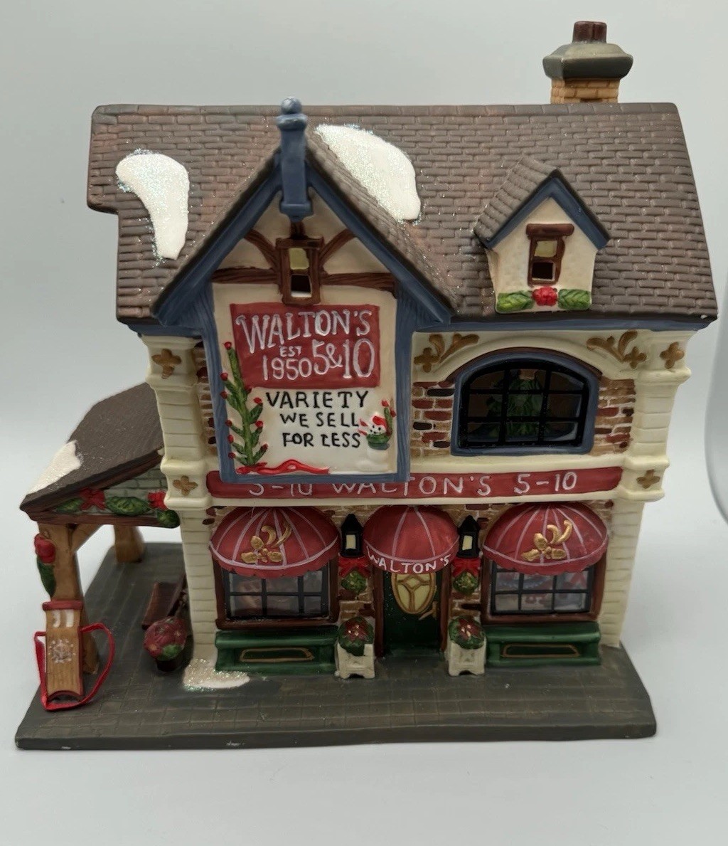 Holiday Time WALTON’S VARIETY 5 &10 STORE Lighted Christmas Village Collectibles