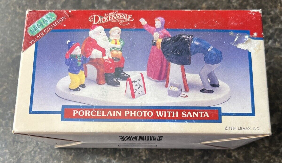 IOB Lemax Dickensvale Photo With Santa 1994 Collectibles Porcelain 43116