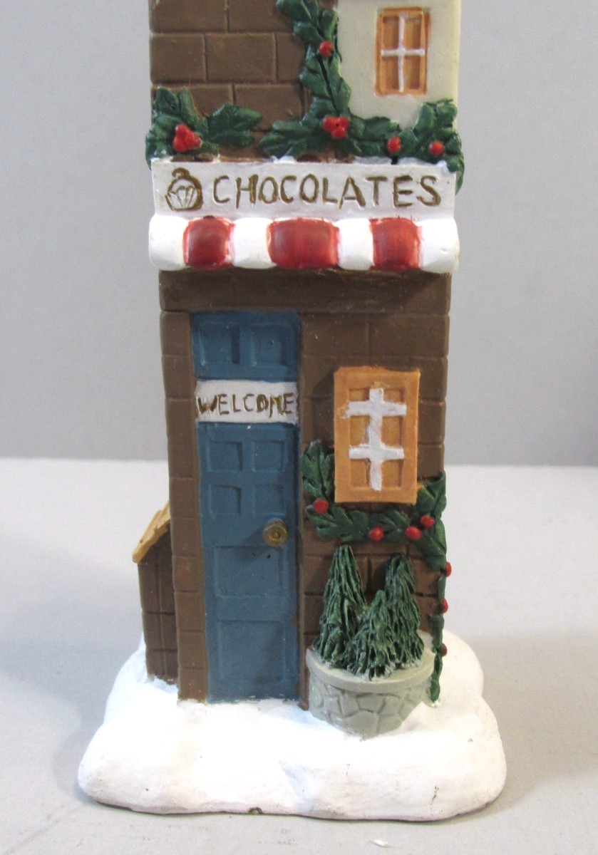 Lot of 3 Franks Nursery & Crafts Skinny Christmas Village Buildings