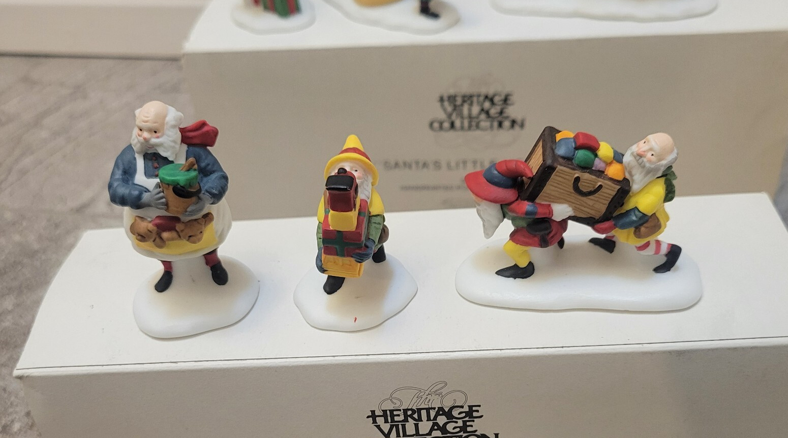 Lot Vintage Dept 56 Heritage Village Collection Toymaker Elves Toy Peddler