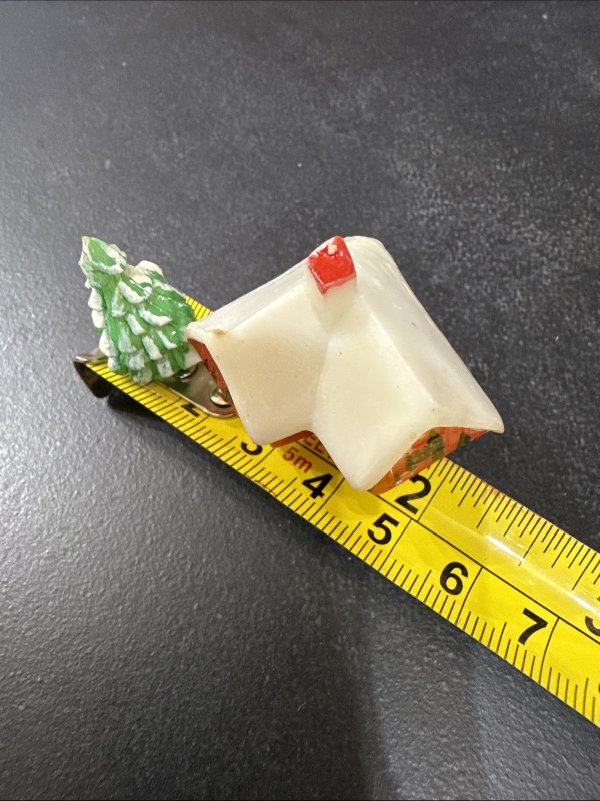 VTG Plastic Mini Christmas Village House Chalet Cottage House Cabin Tree Winter