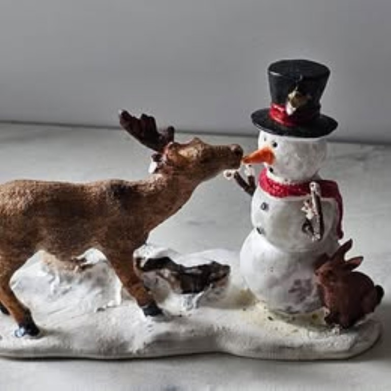 Holiday Christmas Village / Train Set Snowman, Bunny & Deer 3 3/4″ L x 2 1/4″ H