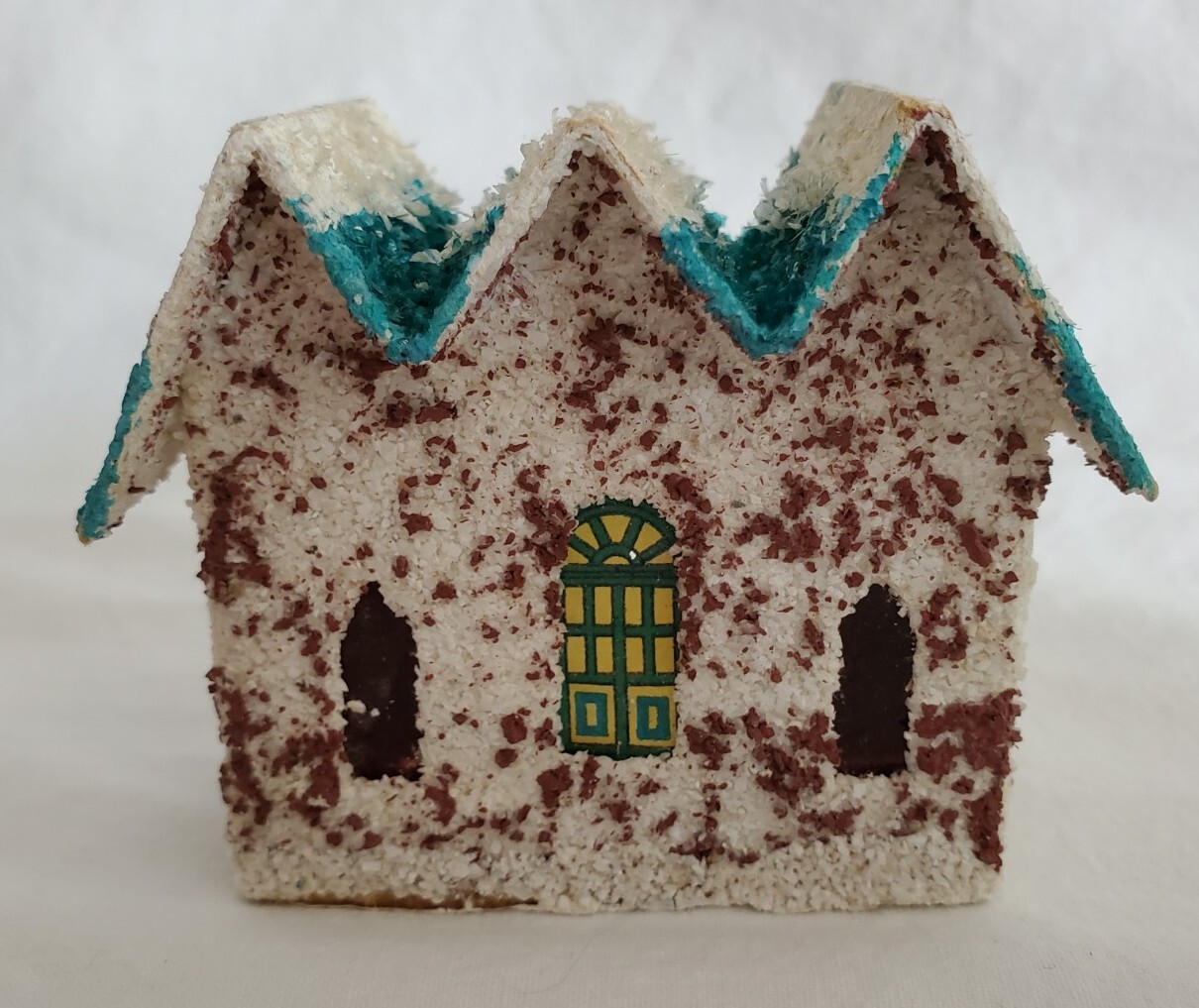Vintage Putz Cardboard House Christmas Village Japan 2.5 x 1 in No Base