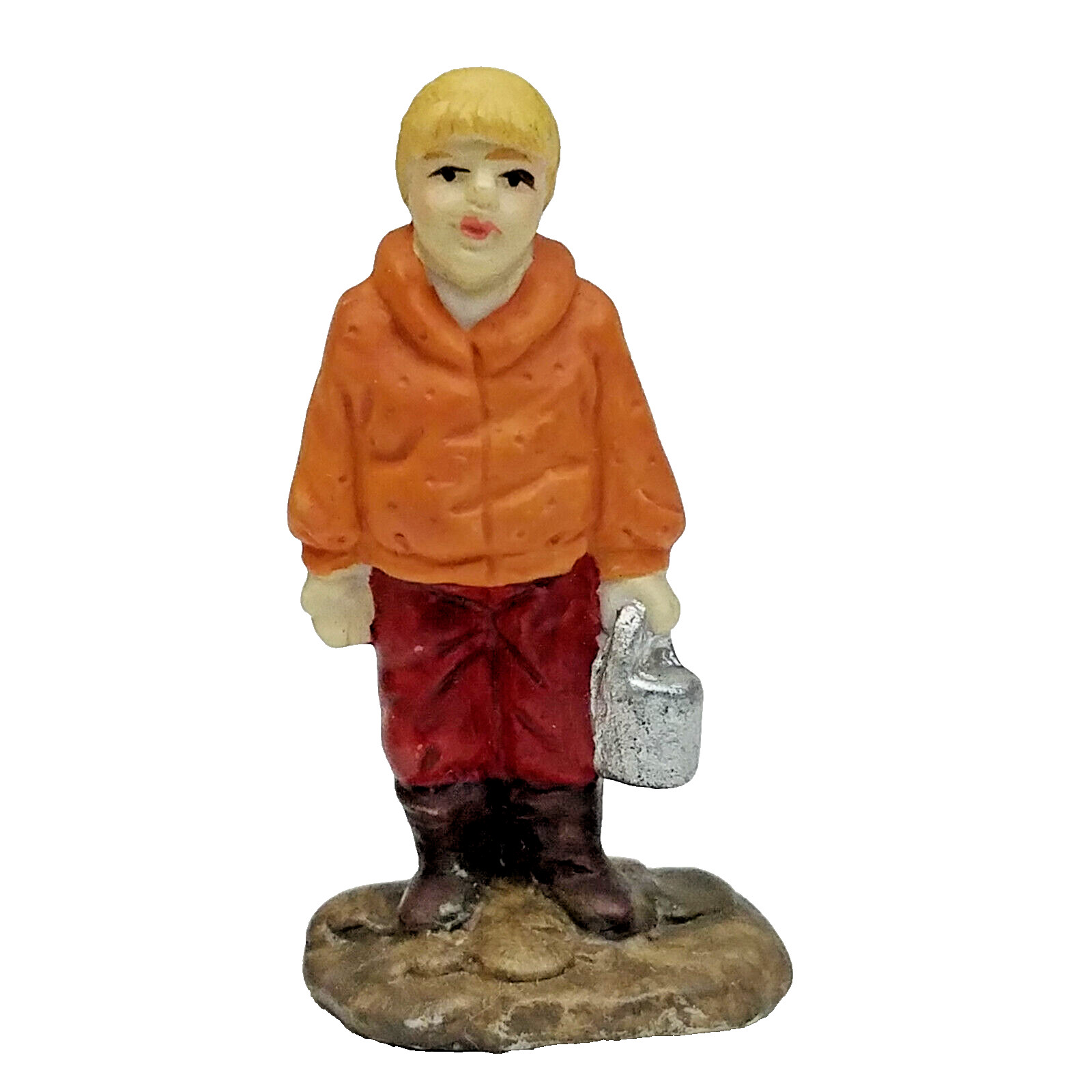 Lemax Porcelain Farm Girl With Silver Bucket Dickensvale Daily Chore Milking Cow