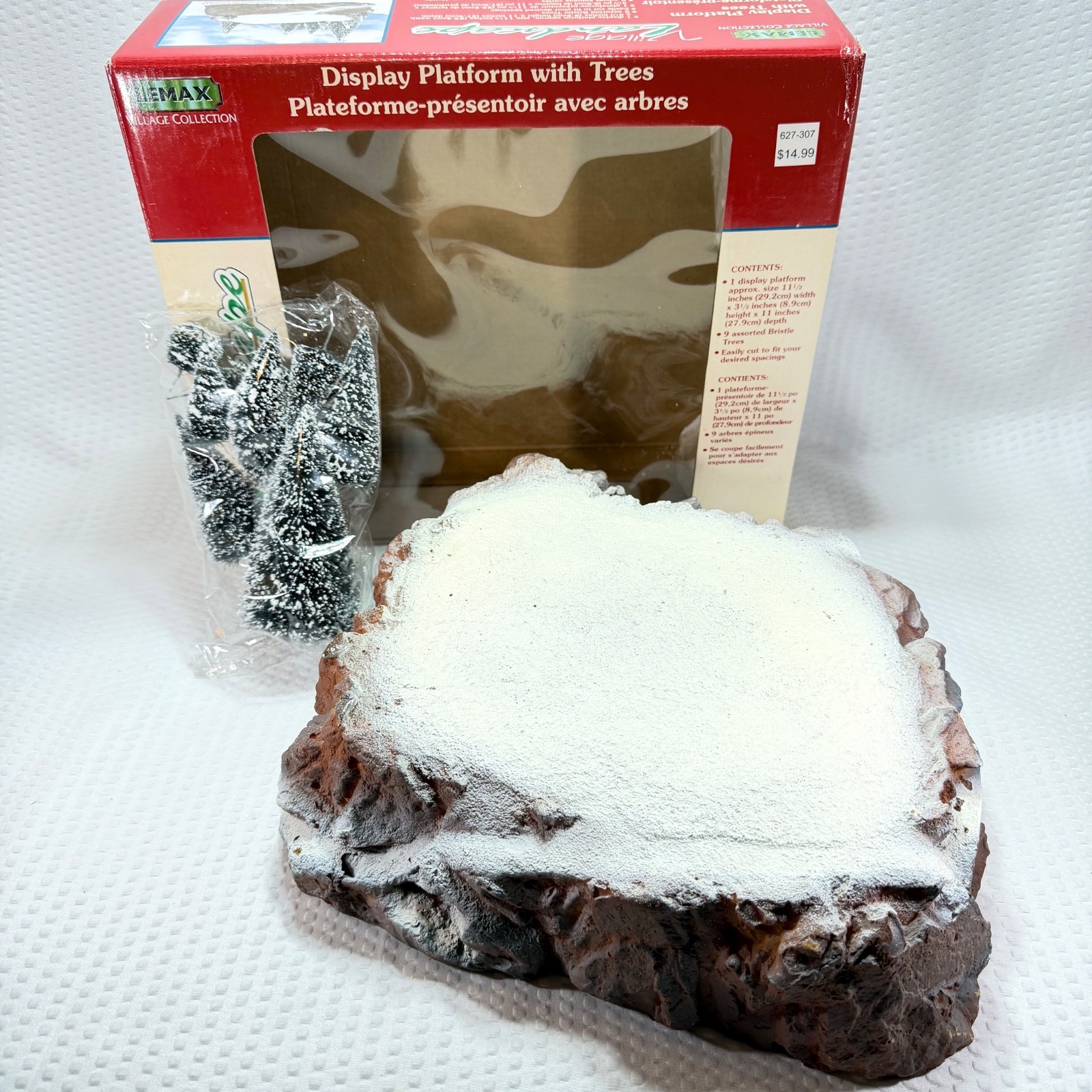 Vintage 1998 Lemax Village Collection Landscape Display Platform w/ 9 Trees