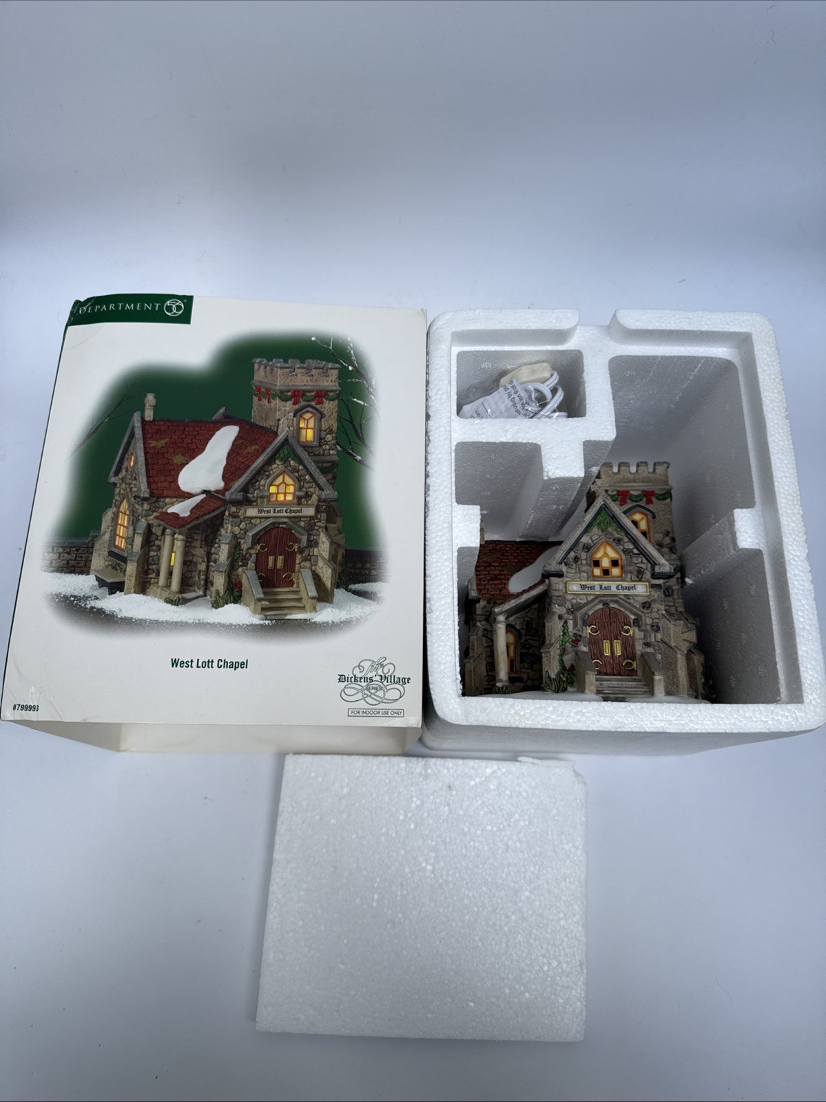 Department 56 Dickens Village West Lott Chapel Lighted w/Box #799993