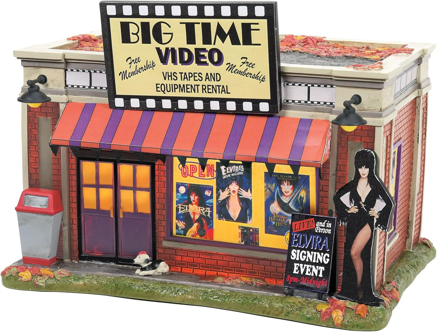 Elvira Mistress of the Dark Village Big Time Video Store Lit Building, 6 Inch, M