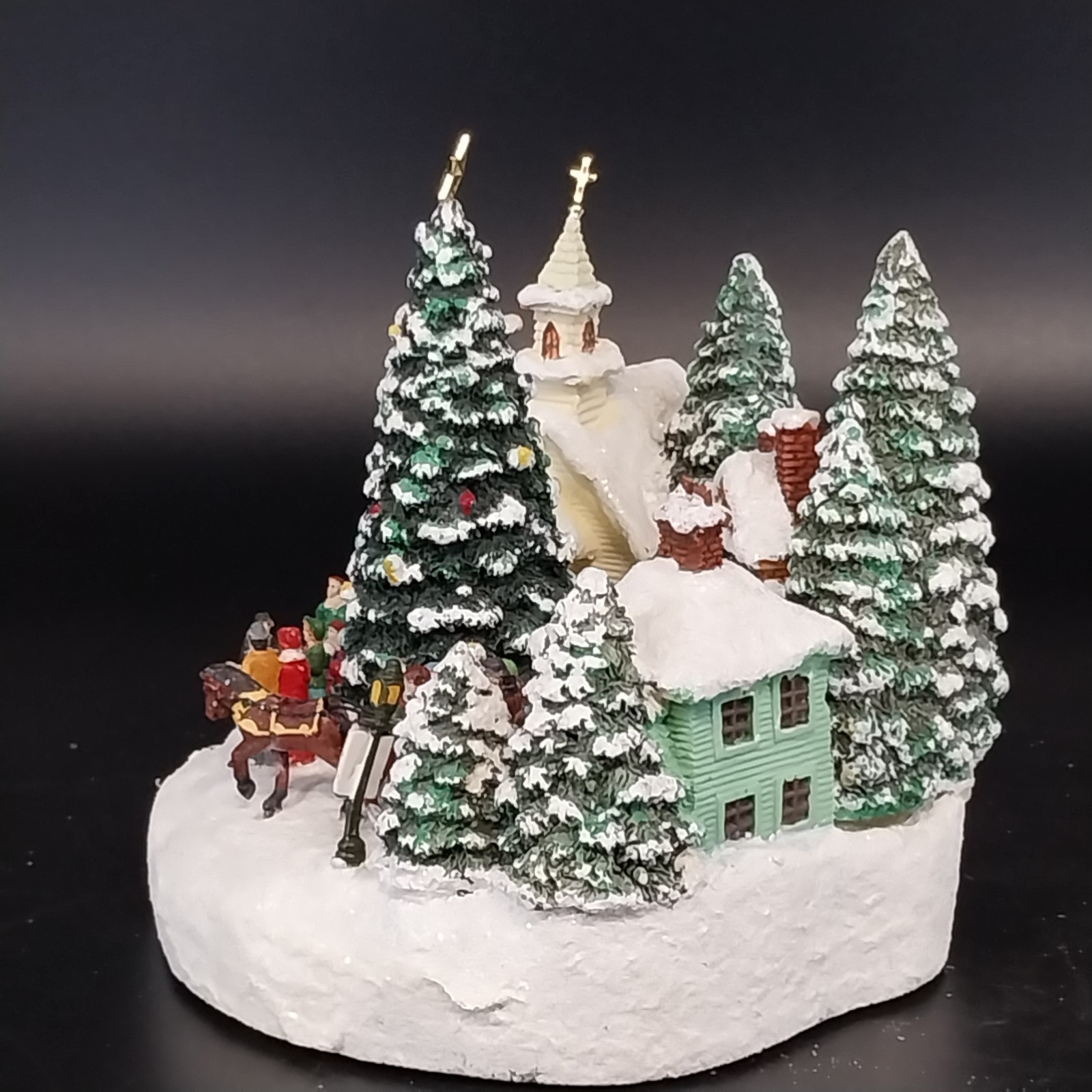 Thomas Kinkade St Nicholas Circle 1993 Lighted Musical Village “Deck The Halls”