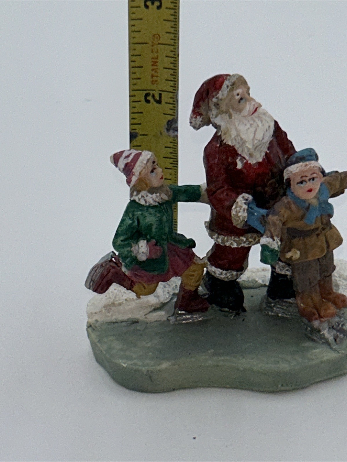 Vintage Christmas Village Accessory – Santa & Children Ice Skating Greenbrier
