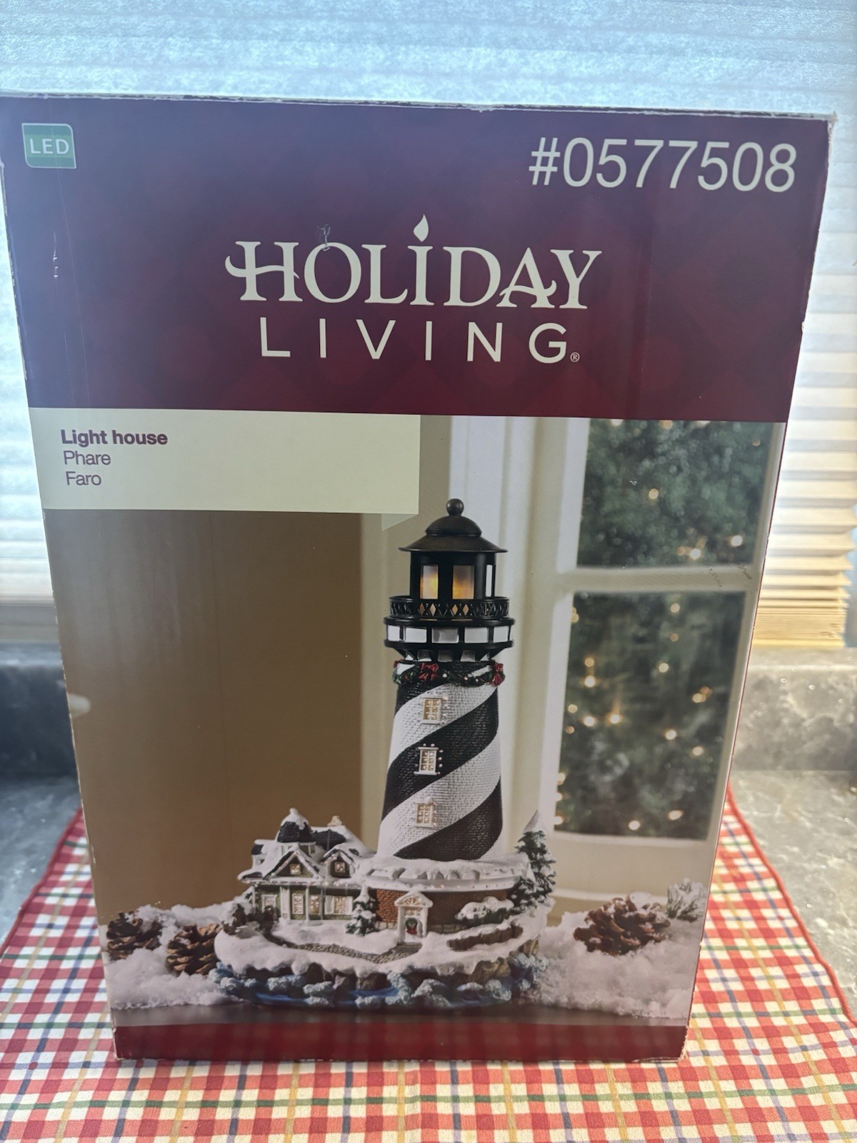 Holiday Lighthouse Christmas Fiber Optics Lights WORKS! Includes Adapter