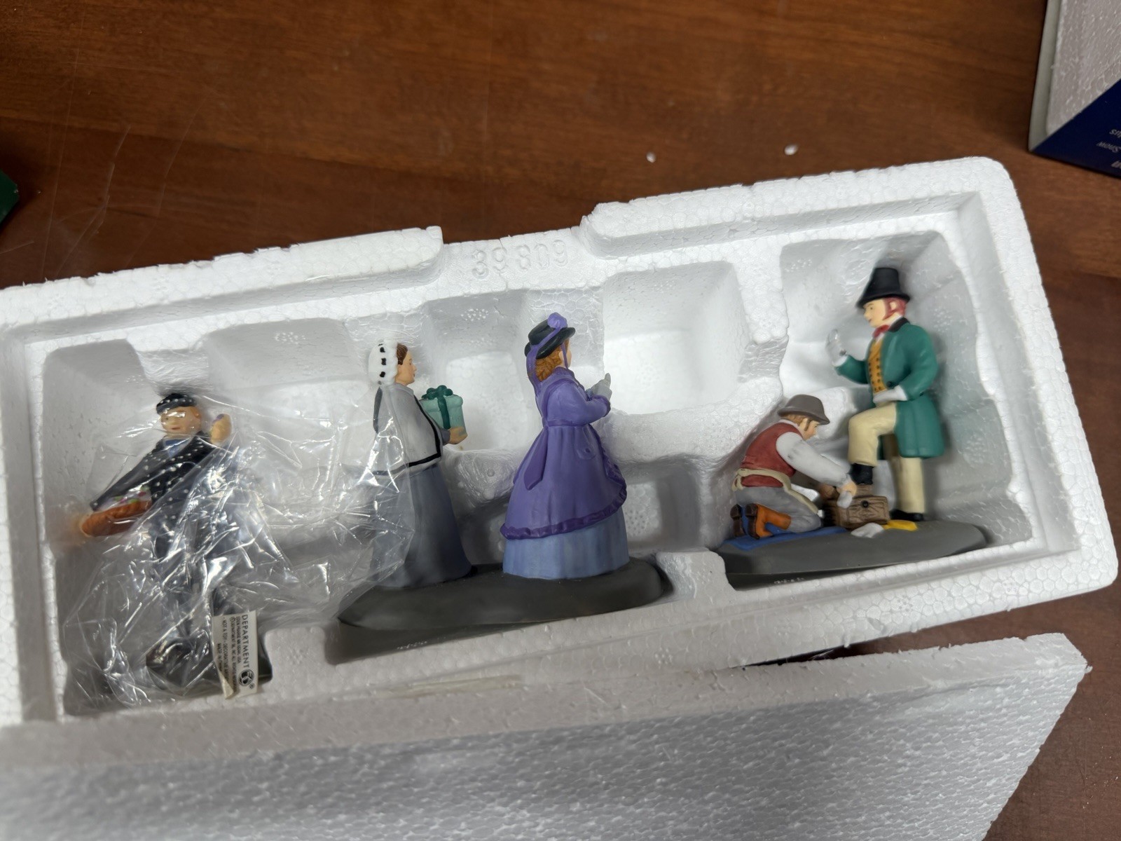 Lot of 4 Dept 56 Villages Flea Market, Busy Day, Happy New Year, Pleasing Palate