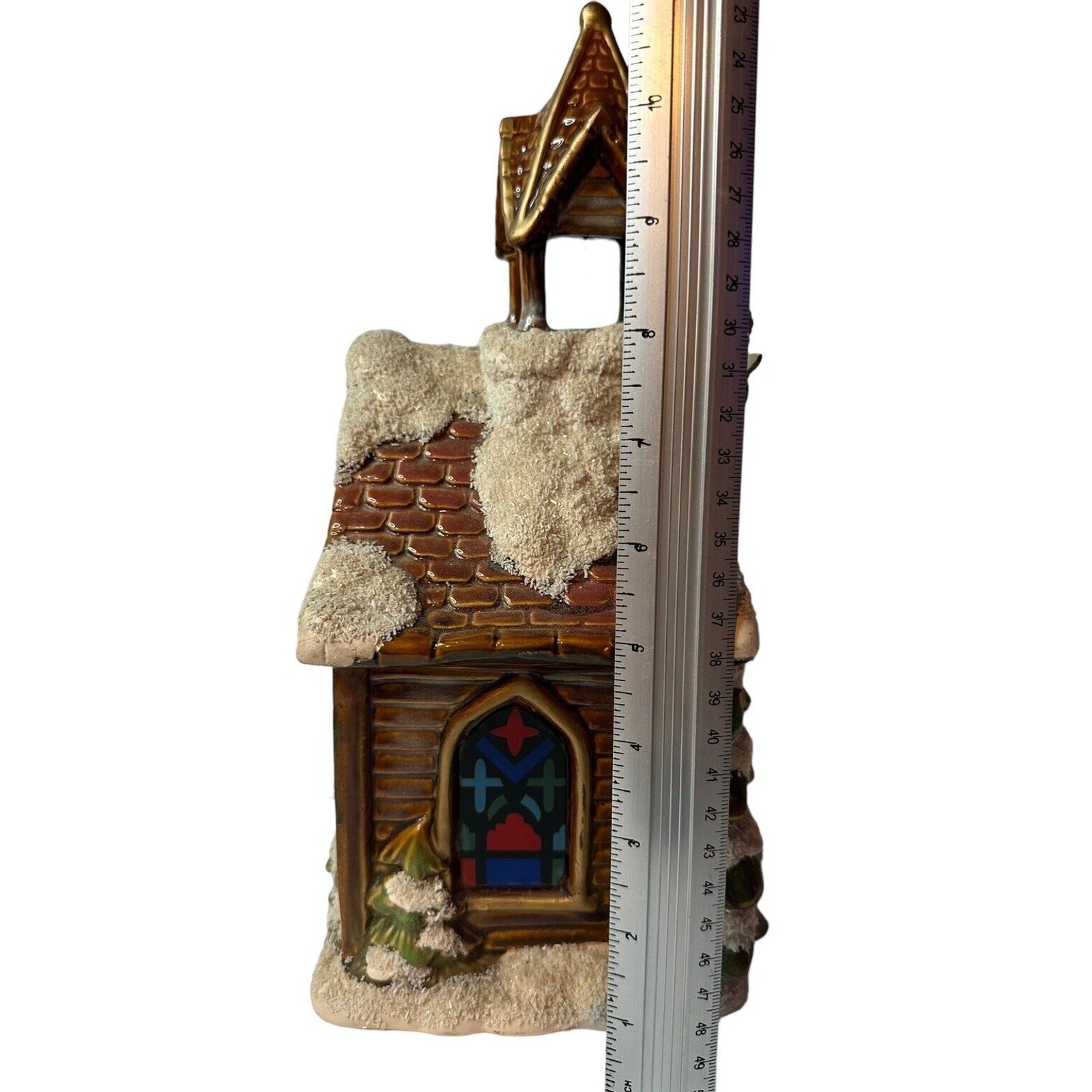 Christmas Nativity Golden Treasures Ceramic Church Lamp Baby Jesus Mary Joseph