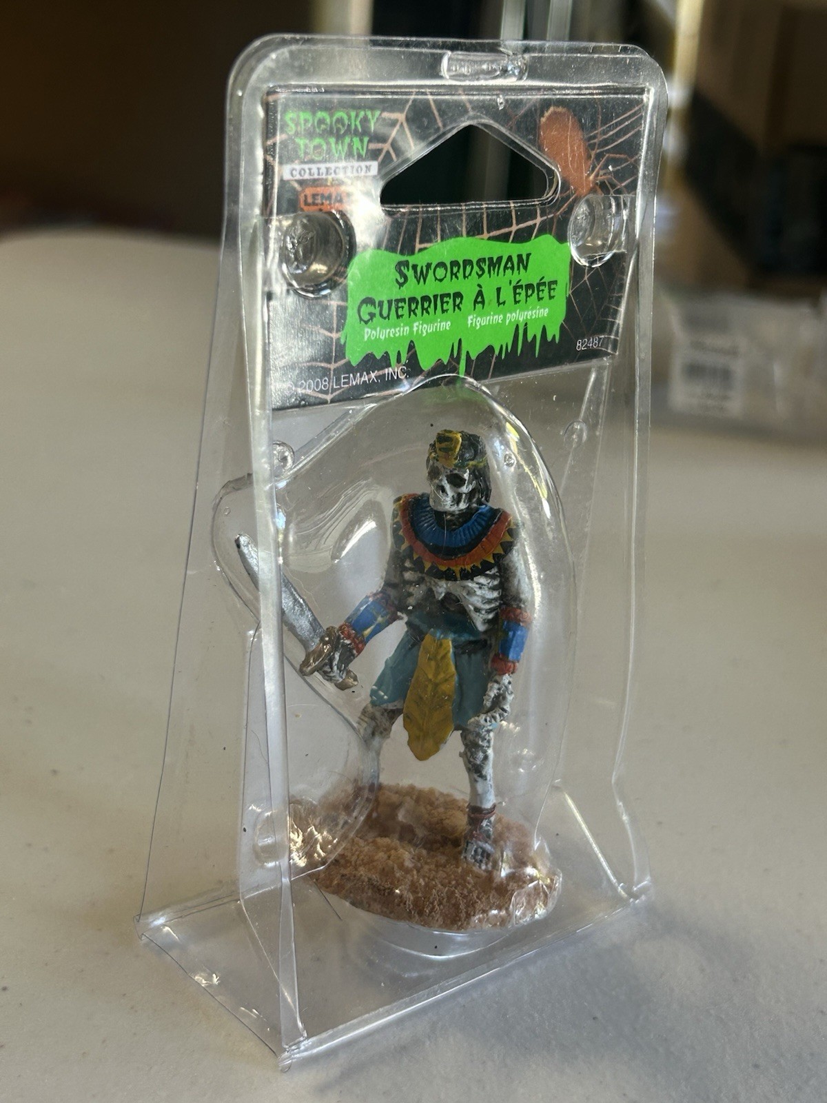 NEW Lemax Spooky Town SWORDSMAN 82487 Egyptian Halloween Figure Skeleton