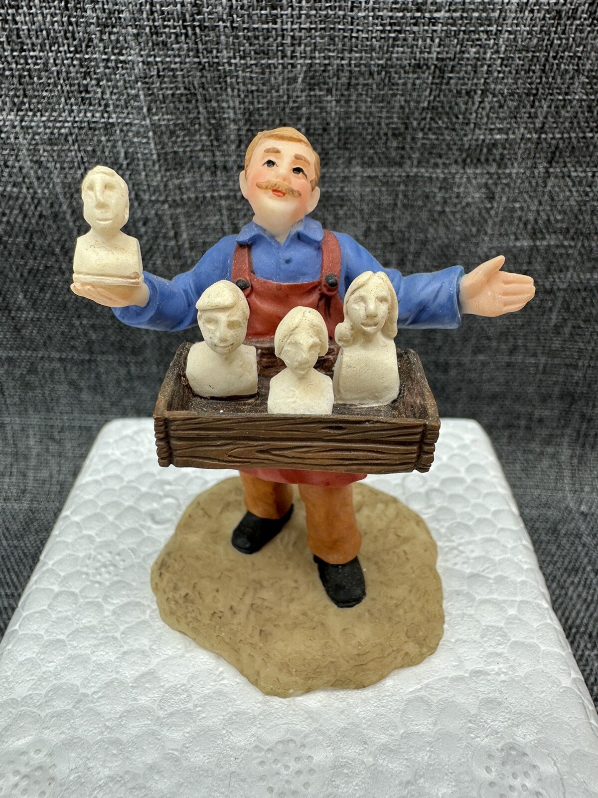 China O’Well Christmas Village Accessory Man Selling Head & Chest Busts