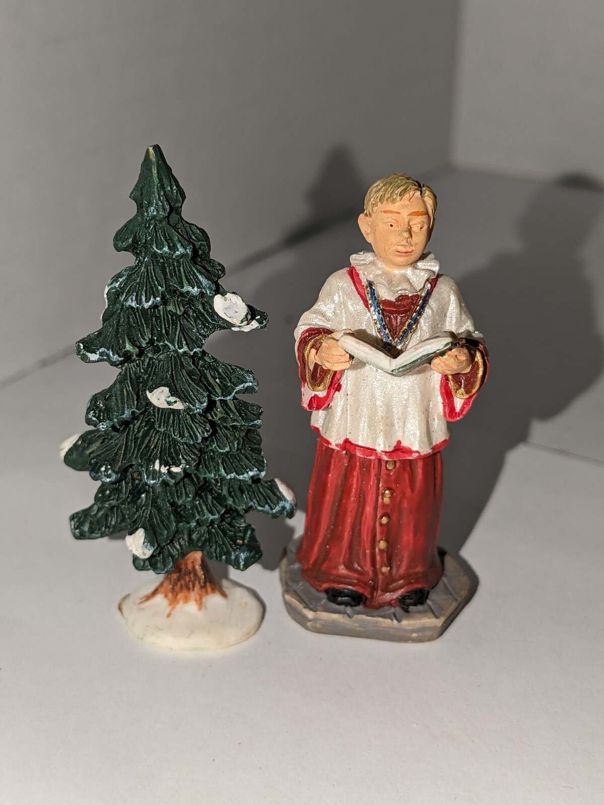 Lemax Choir Boy Singing With Christmas Tree Figure