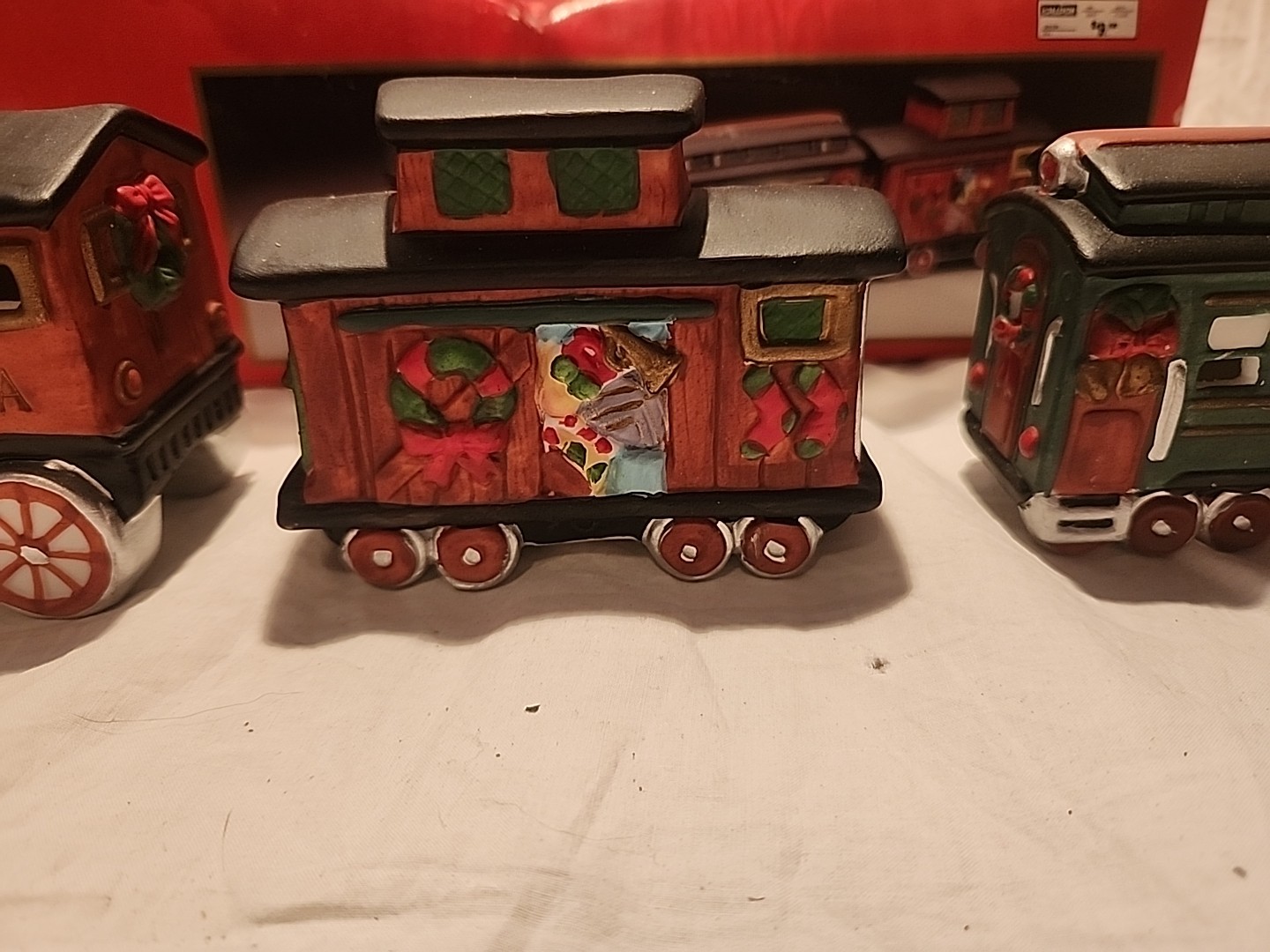 Vtg 1993 Handpainted Porcelain 3pc Train Set – Share the Joy