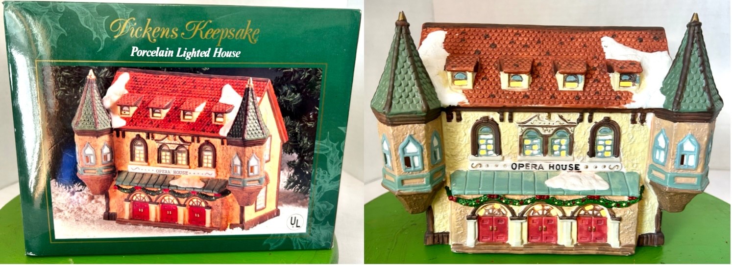 Dickens Keepsake Porcelain Lighted House OPERA HOUSE in EXCELLENT condition!