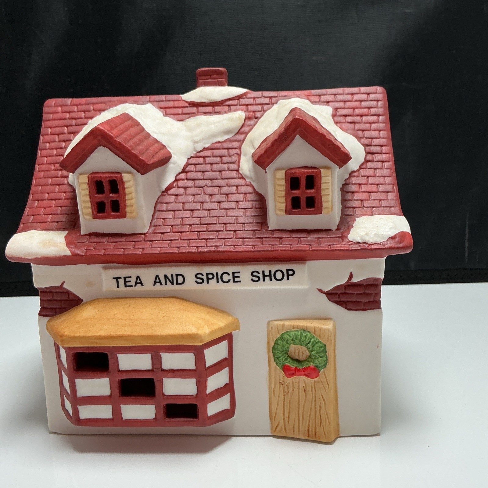 Vtg Seymour Mann Christmas Village Tea and Spice Shop Light Up House No Cord