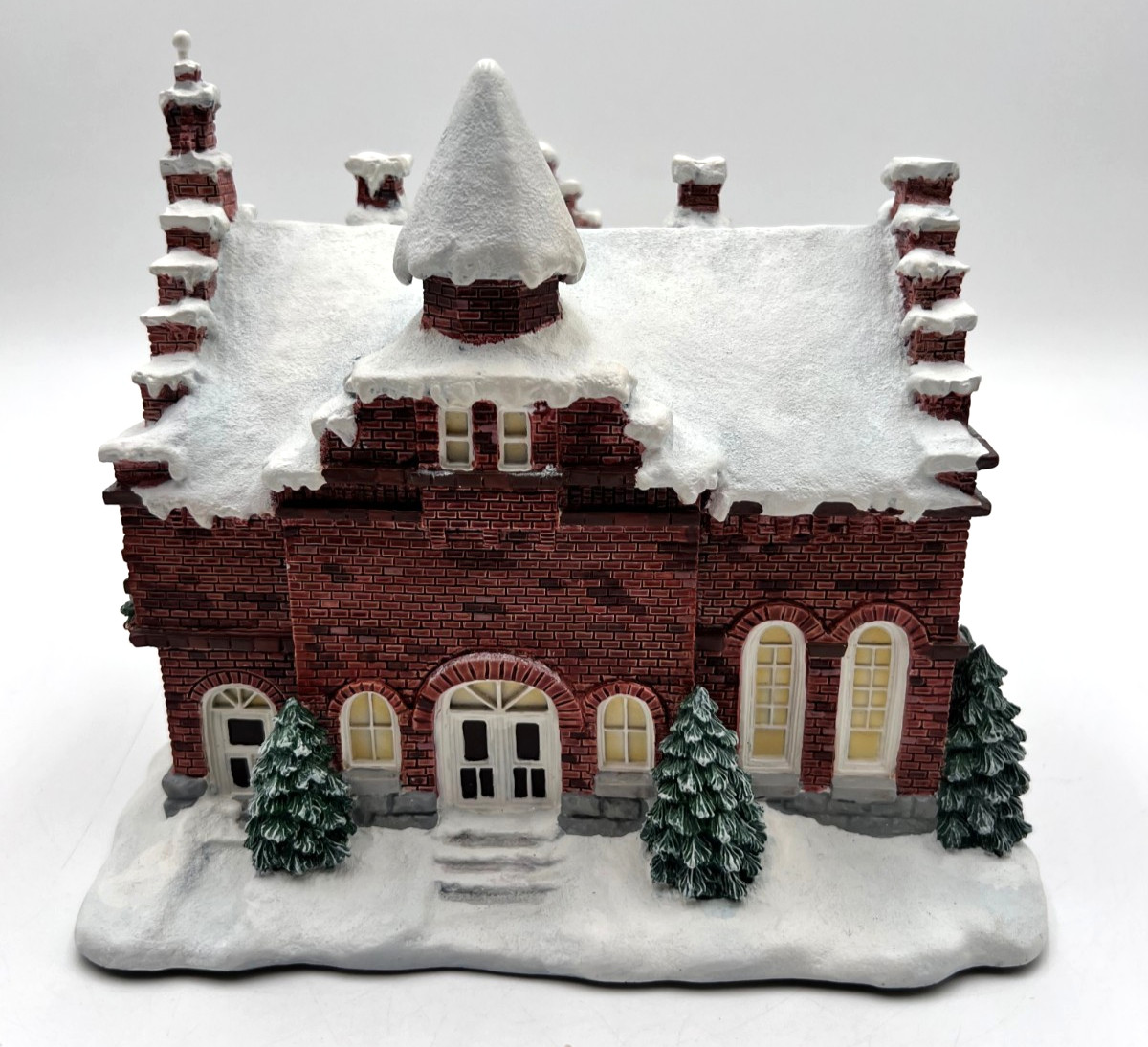 Hawthorne Village Town Hall Norman Rockwell Christmas Village w/ COA Light Cord