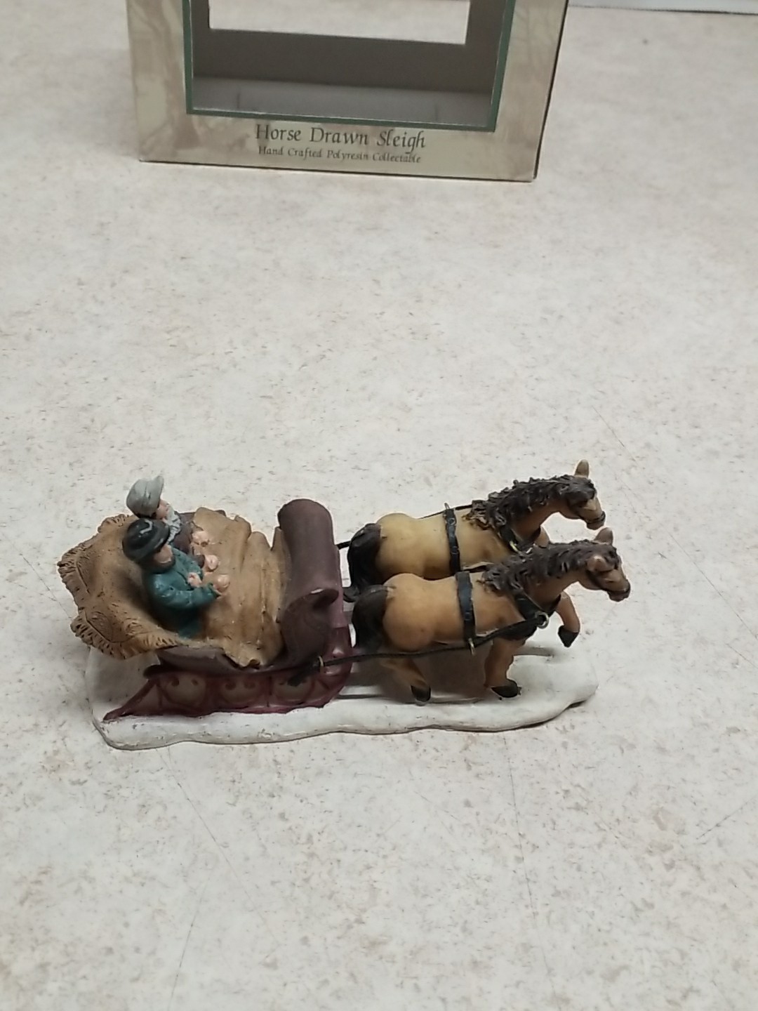 Currier & Ives “American Homestead Winter” Horse-Drawn Sleigh Polyresin Figurine