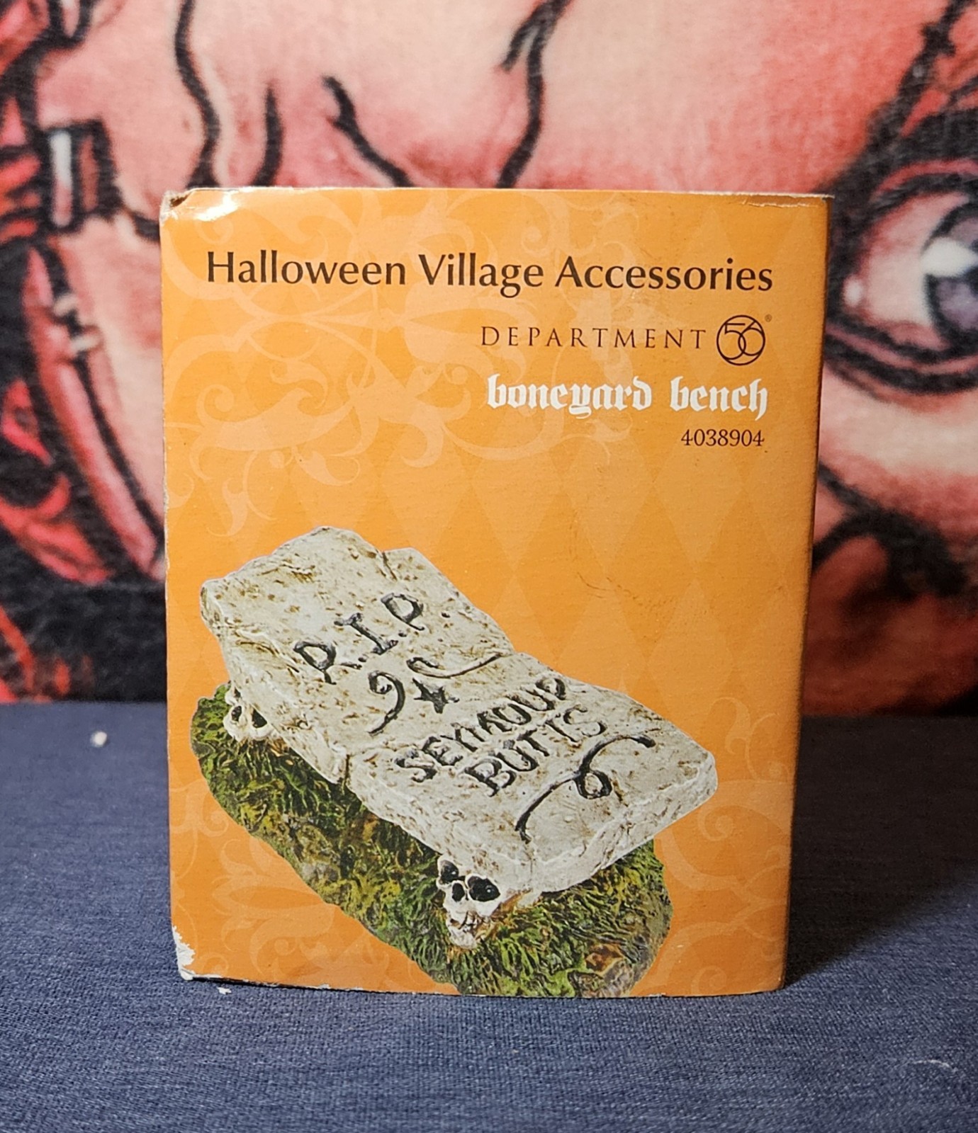 Department 56 Halloween Village Accessories Boneyard Bench #4038904 Retired
