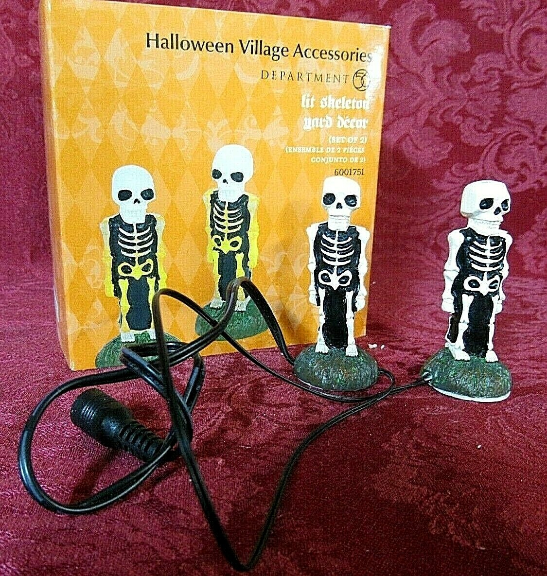 Department 56 Halloween Lit Accessory ~ Lit Skeleton Yard Decor
