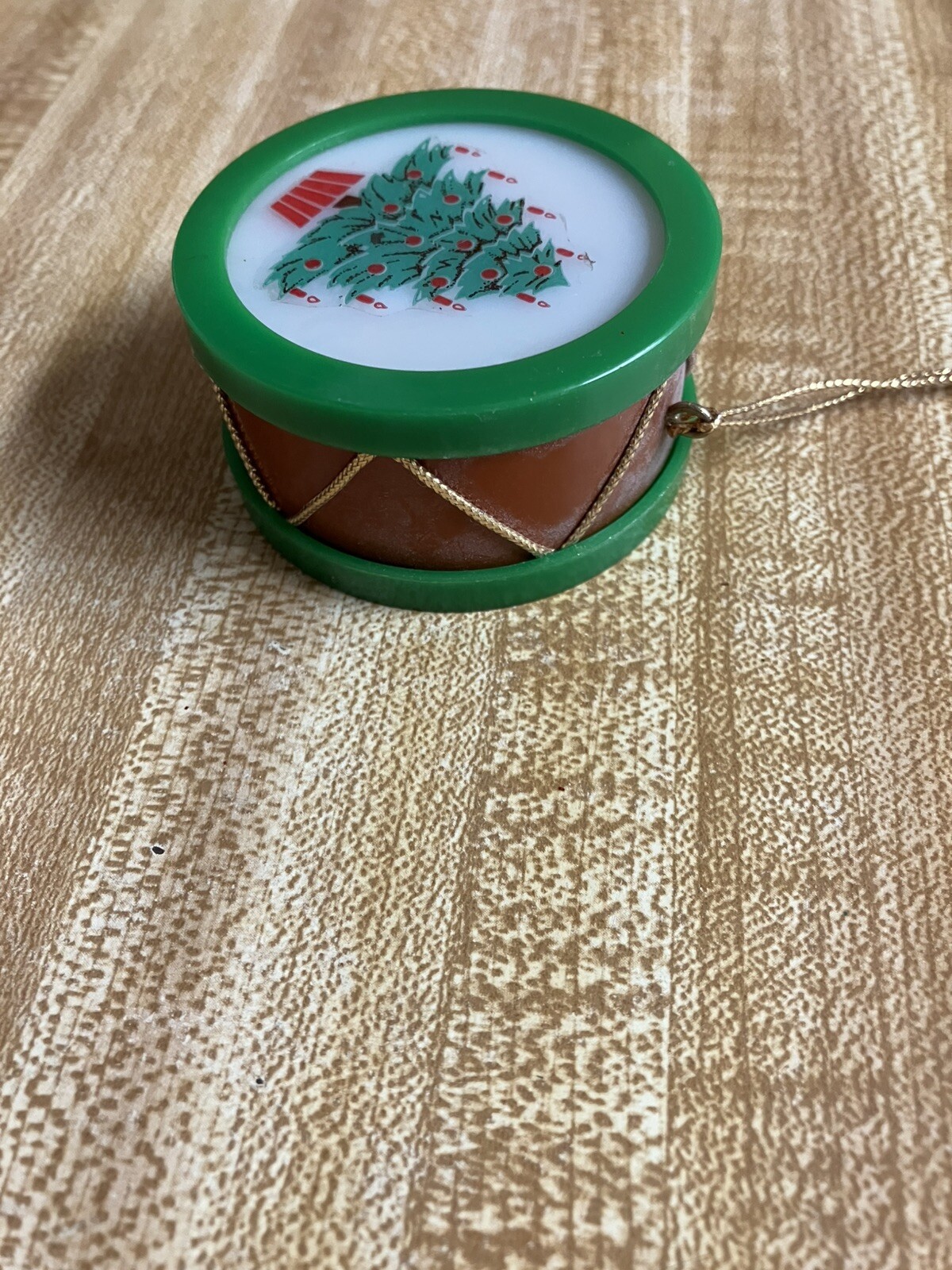 Vintage DRUM Christmas Tree Light Cover ORNAMENT 2.5” 1970s