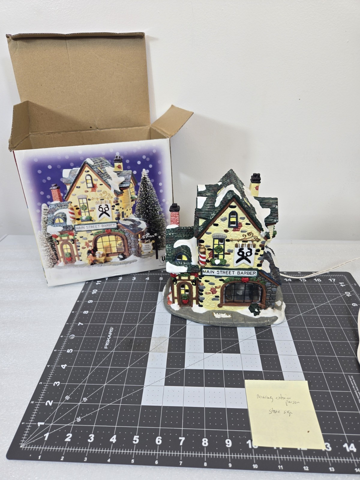 Holiday Expressions Main Street Barber Barber Shop Lighted House – Missing Piece