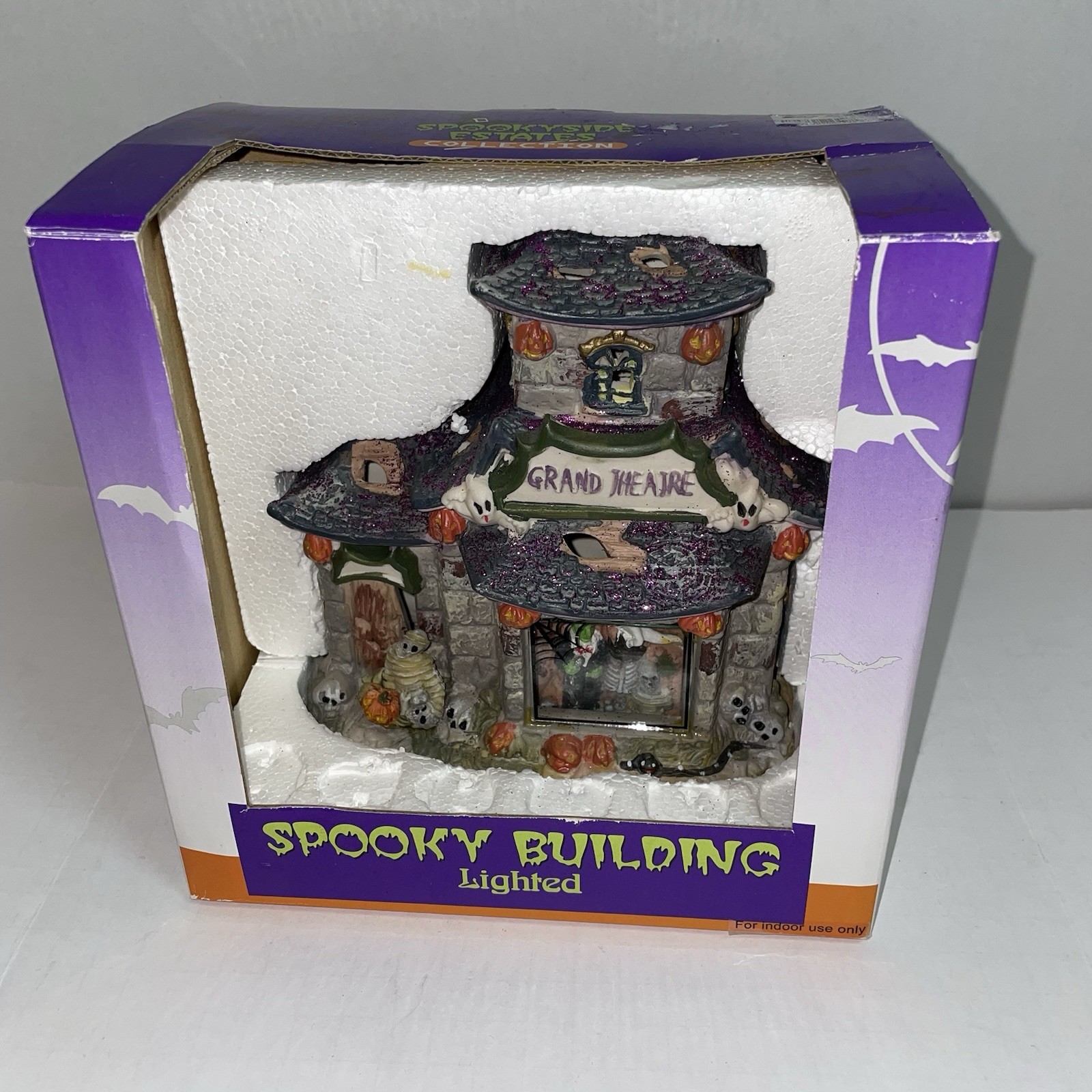 SPOOKY BUILDING LIGHTED Grand Theater Halloween Spookyside Estates Collection