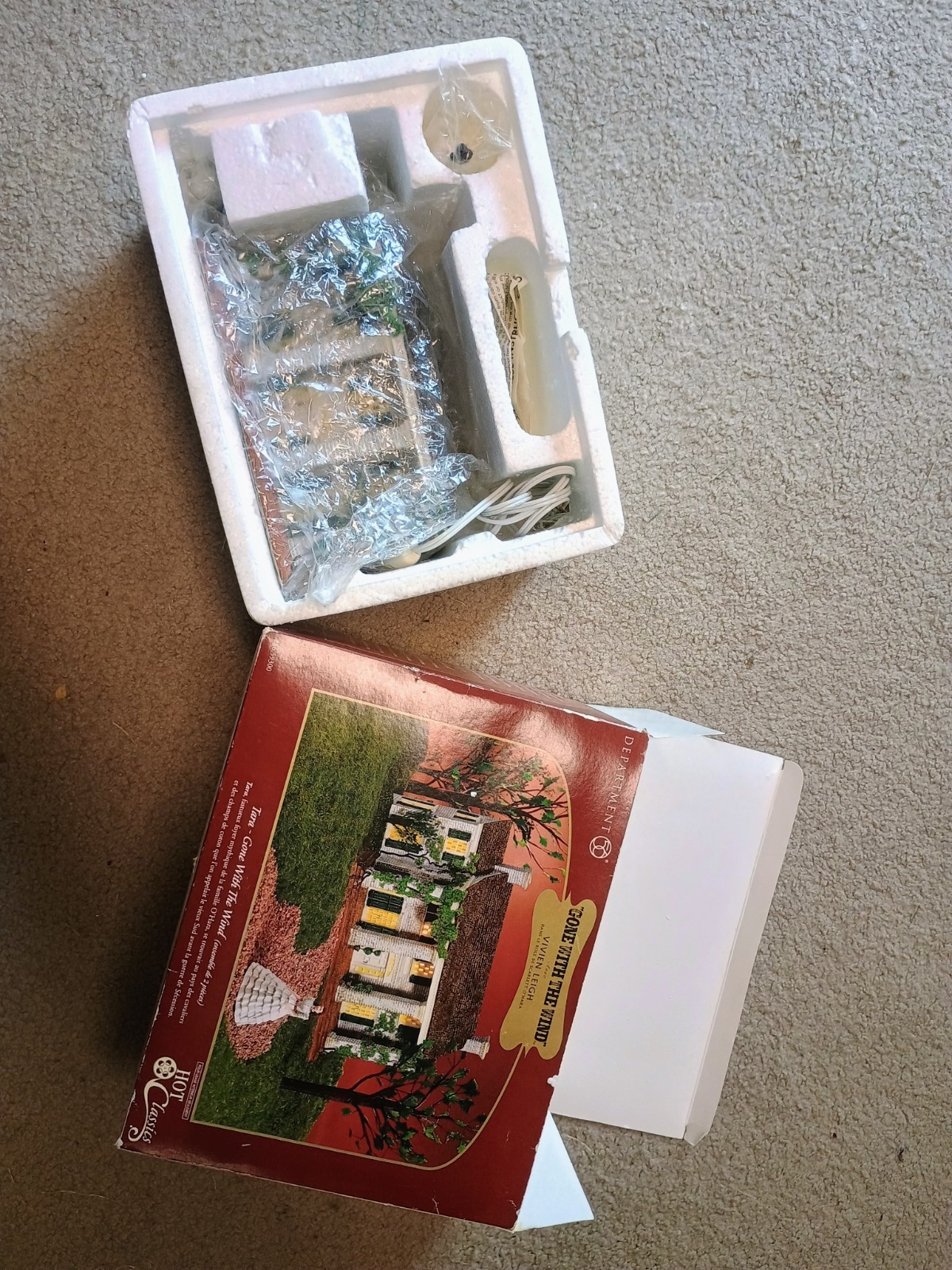 Dept 56 Mini House Gone With the Wind Tara Plantation 2 Piece w/ Scarlett nice!