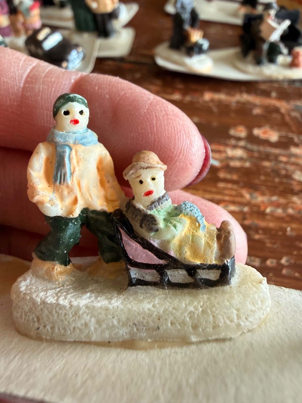 Vintage Miniature Christmas Village Figurines Lot 24 Resin People Dollhouse Holi