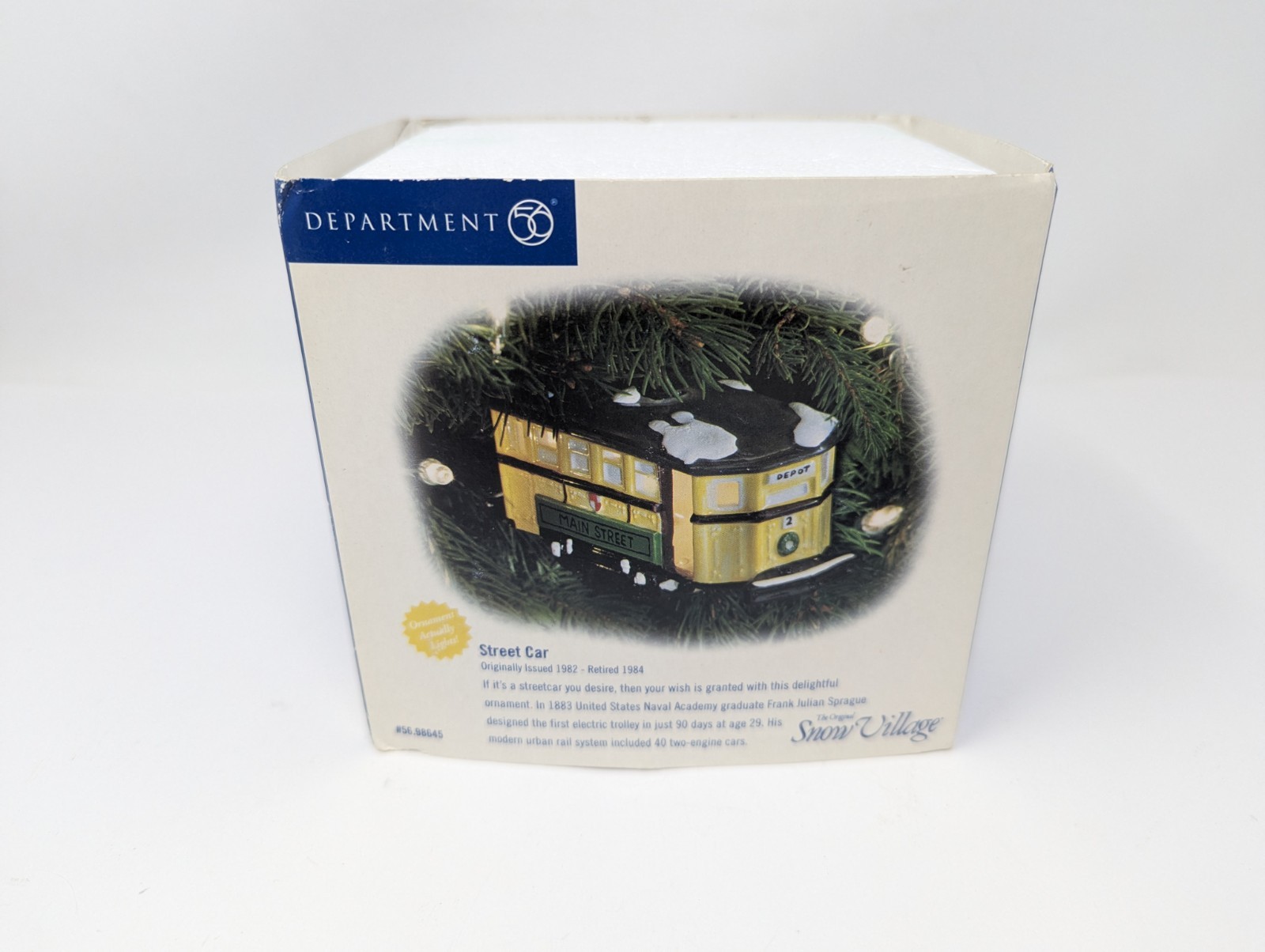 Dept 56 Original Snow Village, Street Car Trolley Ornament