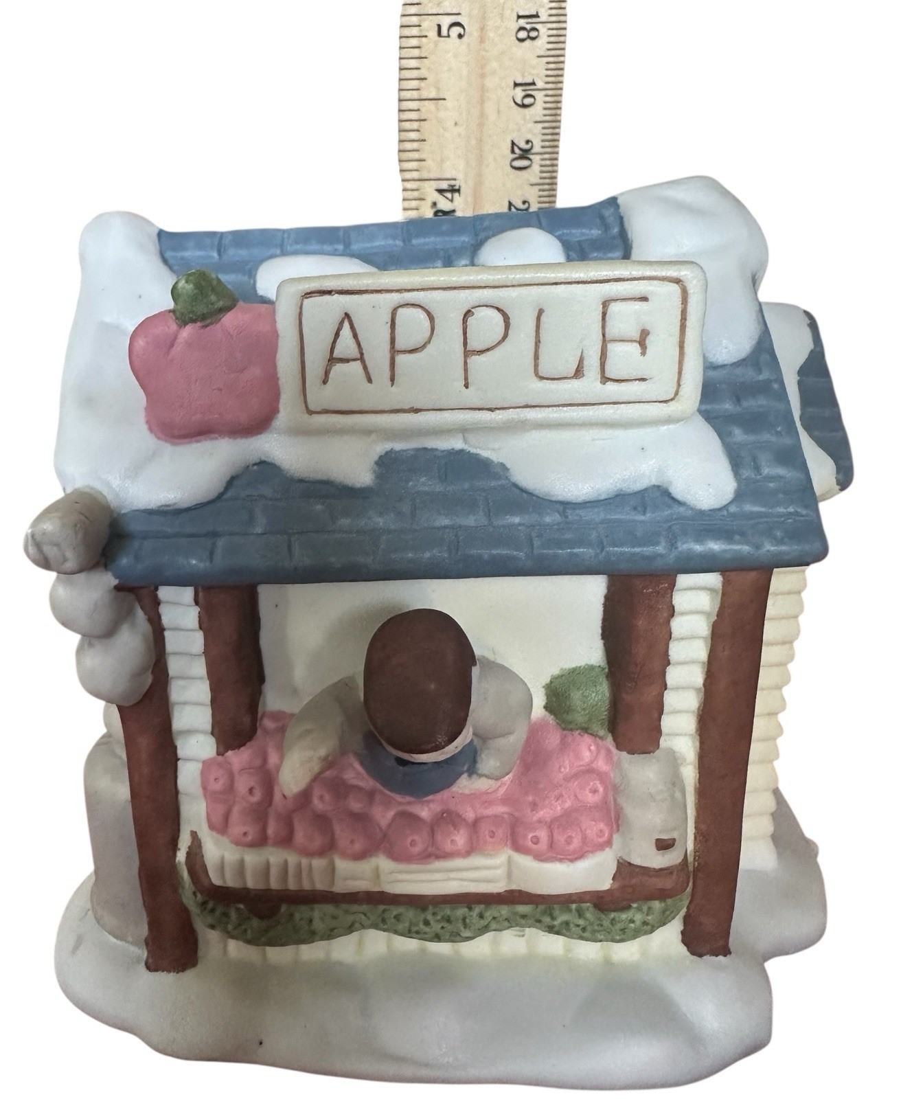 Winter Valley Vintage Cottages Porcelain Fruit Stand IOB Atico Christmas
