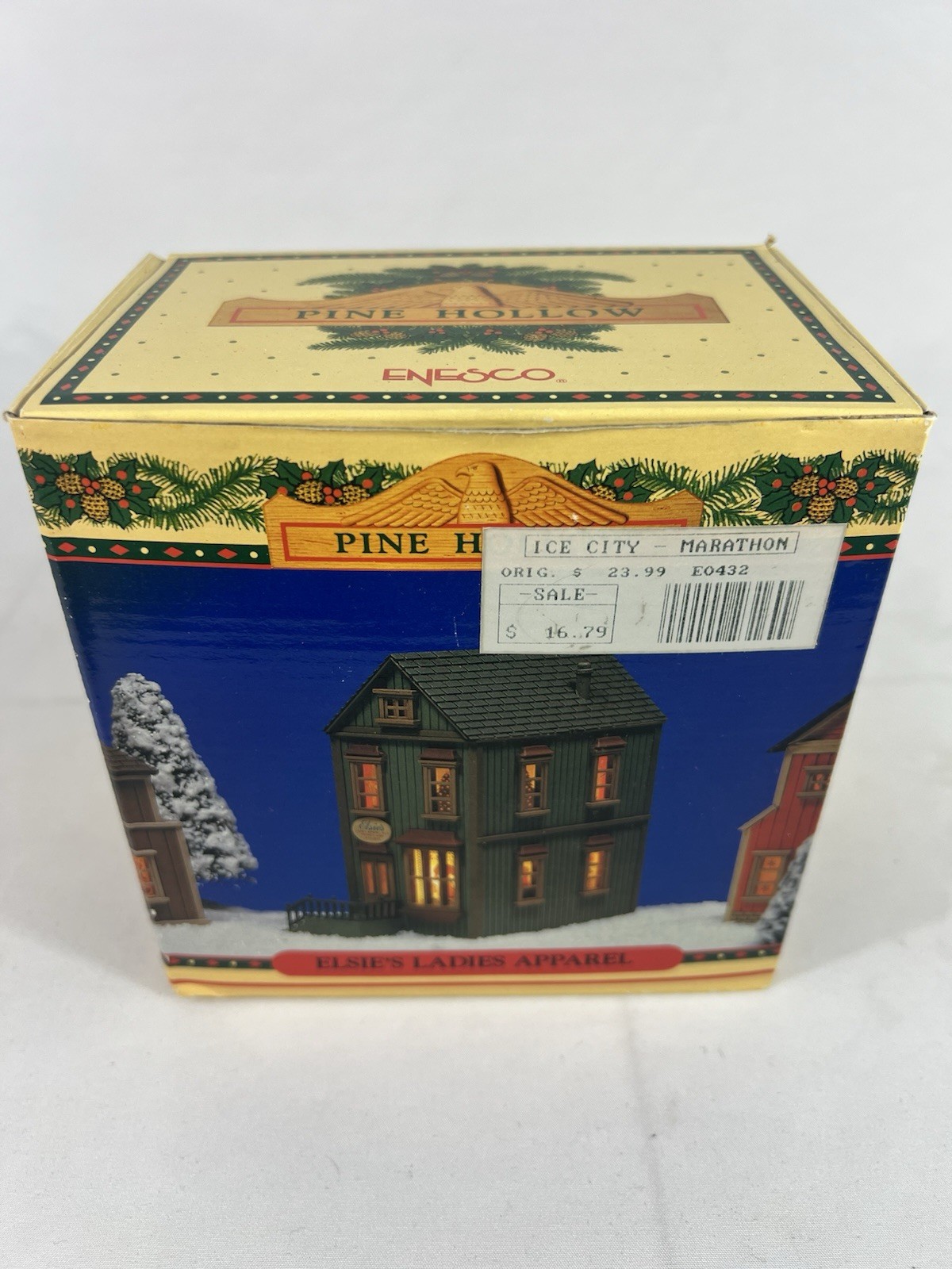 Vintage 1987 Enesco Pine Hollow Village Elsie’s Ladies Apparel W/Box And People
